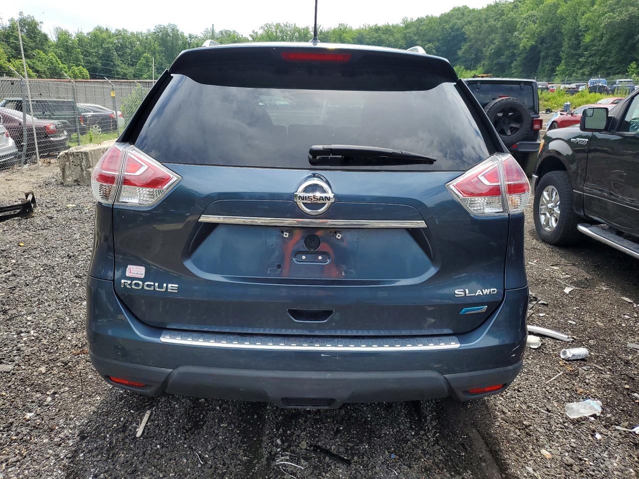 2014 Nissan Rogue Sl Blue vin: 5N1AT2MV6EC840895
