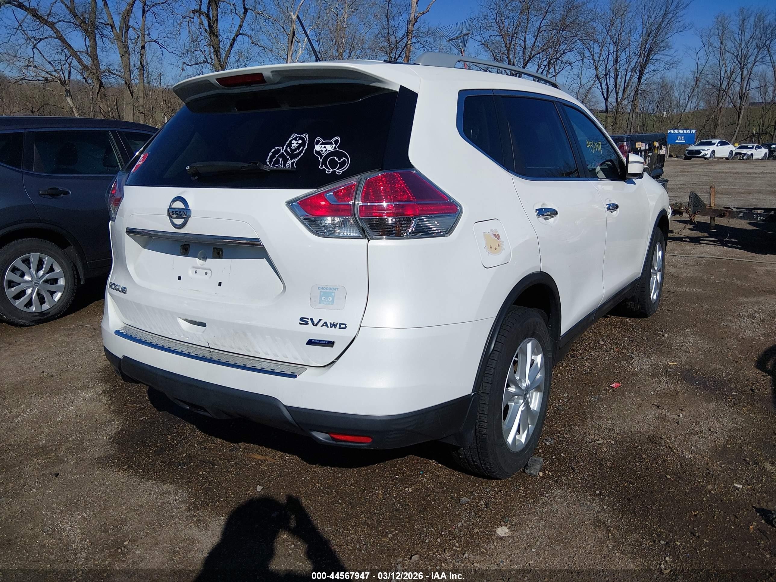 2014 Nissan Rogue Sv White vin: 5N1AT2MV6EC862931