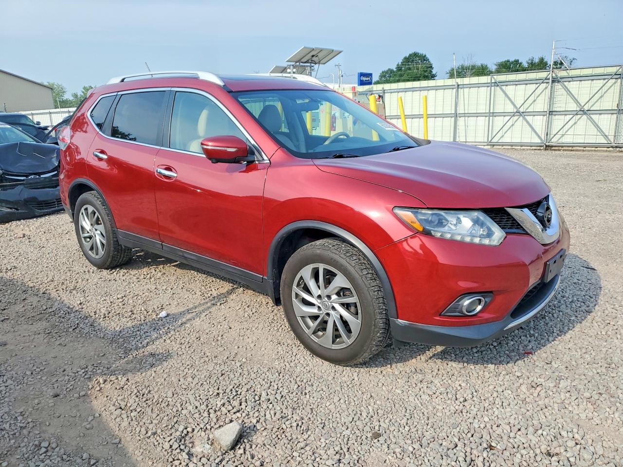 2015 Nissan Rogue Sl Red vin: 5N1AT2MV6FC770008