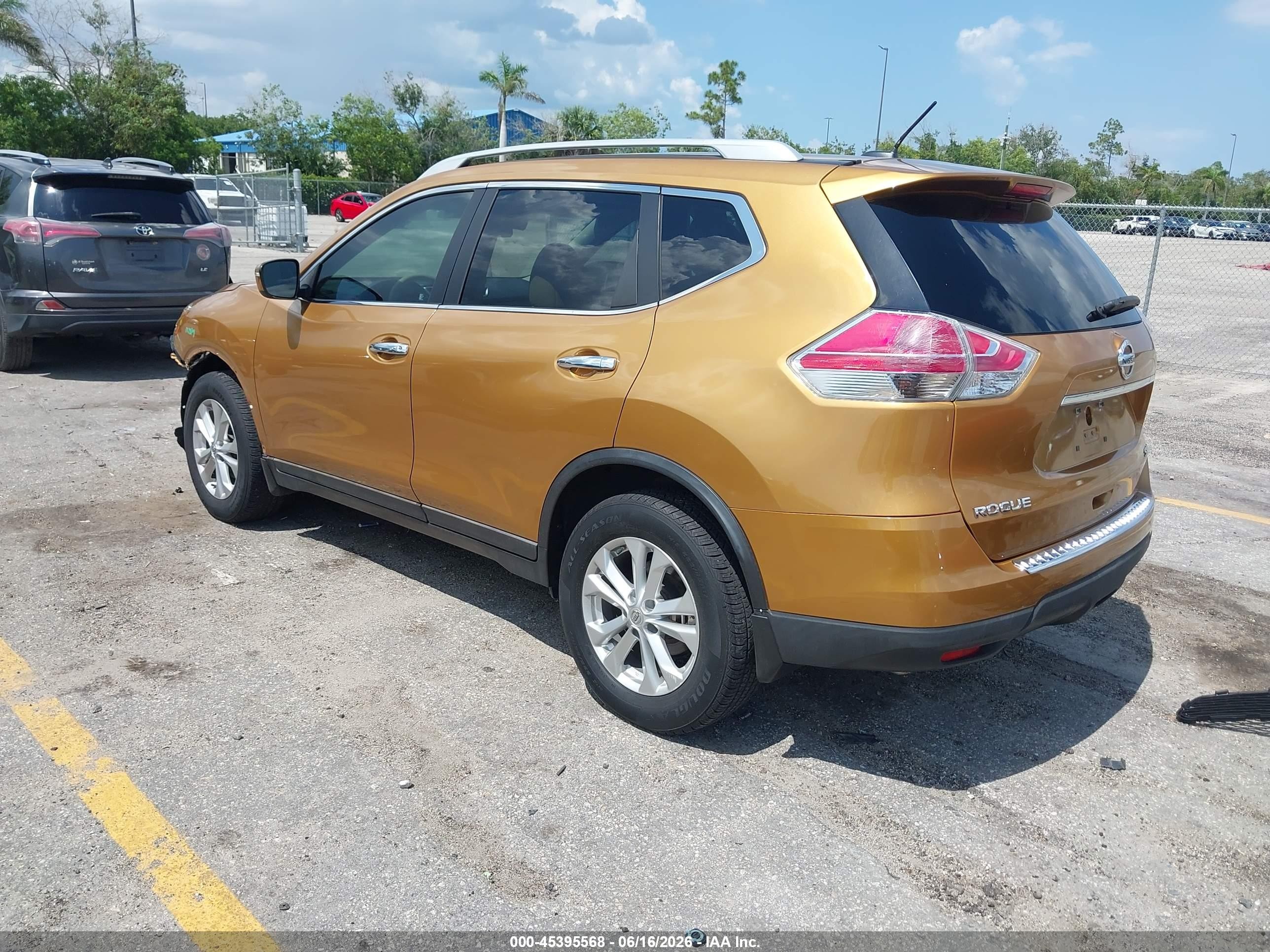 2015 Nissan Rogue Sv Orange vin: 5N1AT2MV6FC771367