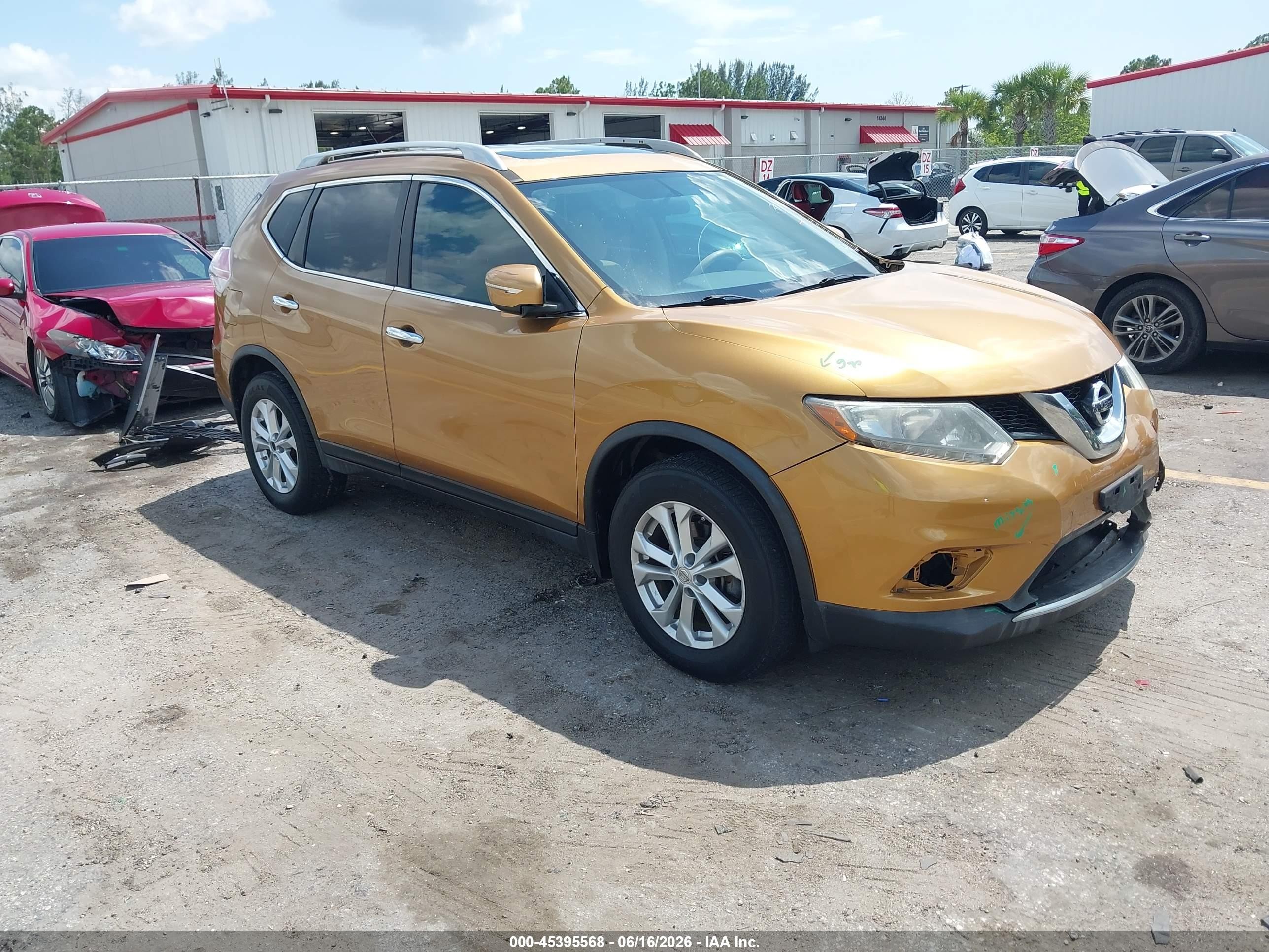2015 Nissan Rogue Sv Orange vin: 5N1AT2MV6FC771367