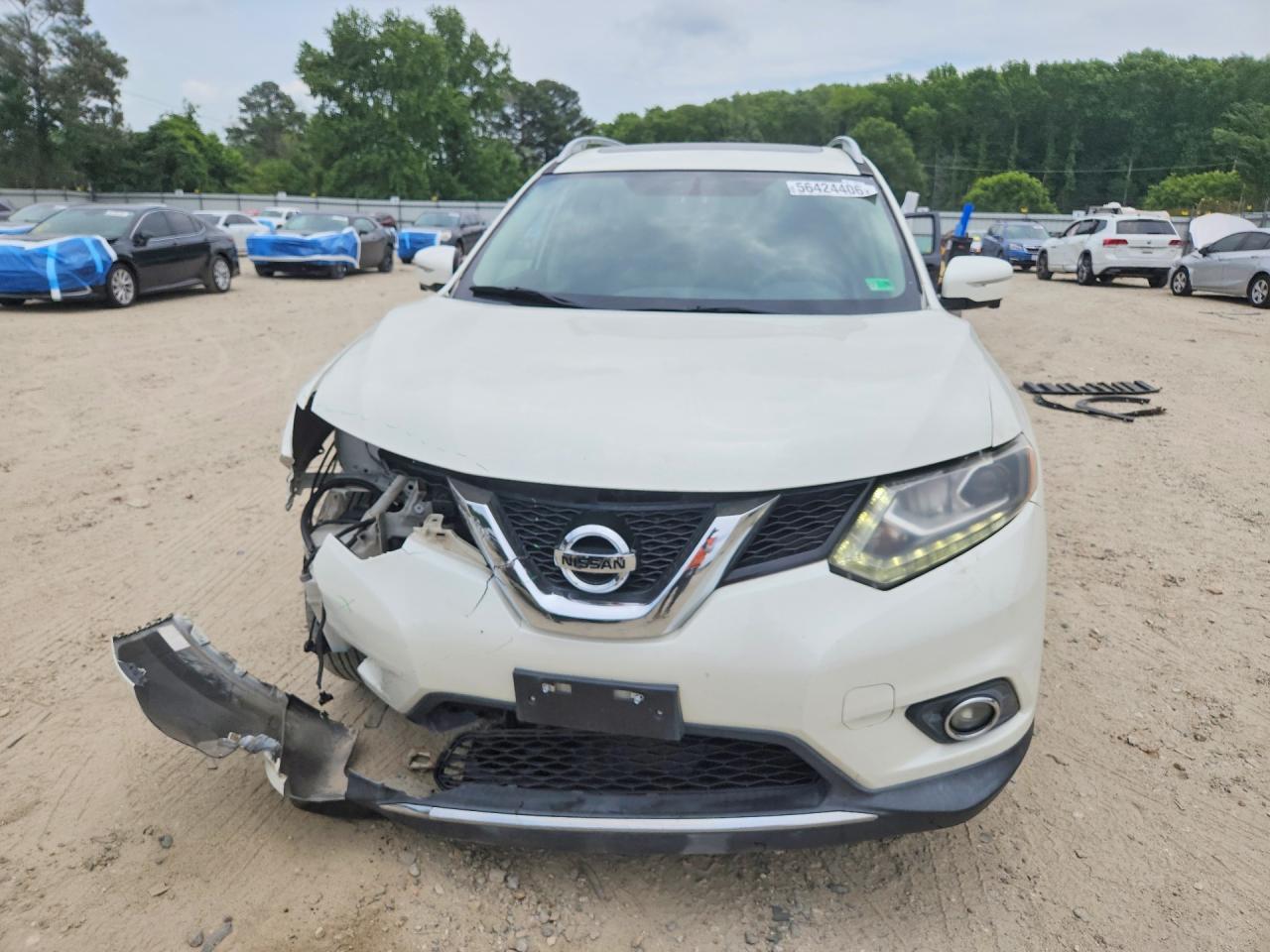2015 Nissan Rogue Sl White vin: 5N1AT2MV6FC777590