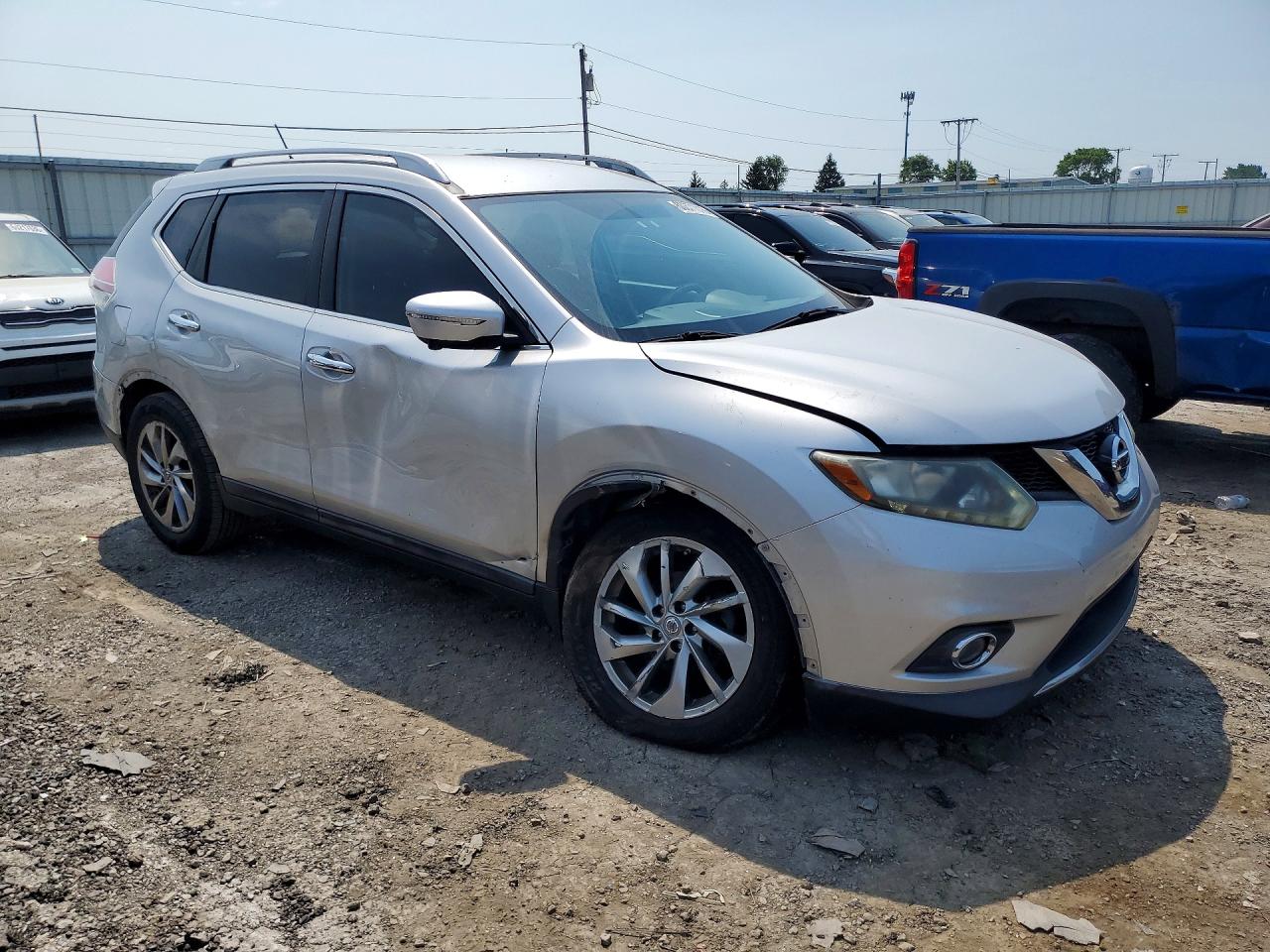 2015 Nissan Rogue Sl Silver vin: 5N1AT2MV6FC778660