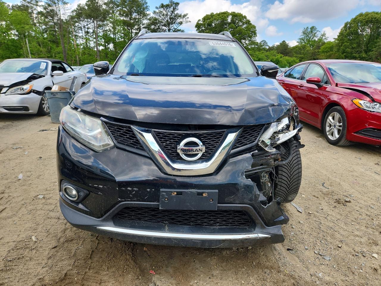 2015 Nissan Rogue Sl Black vin: 5N1AT2MV6FC779484