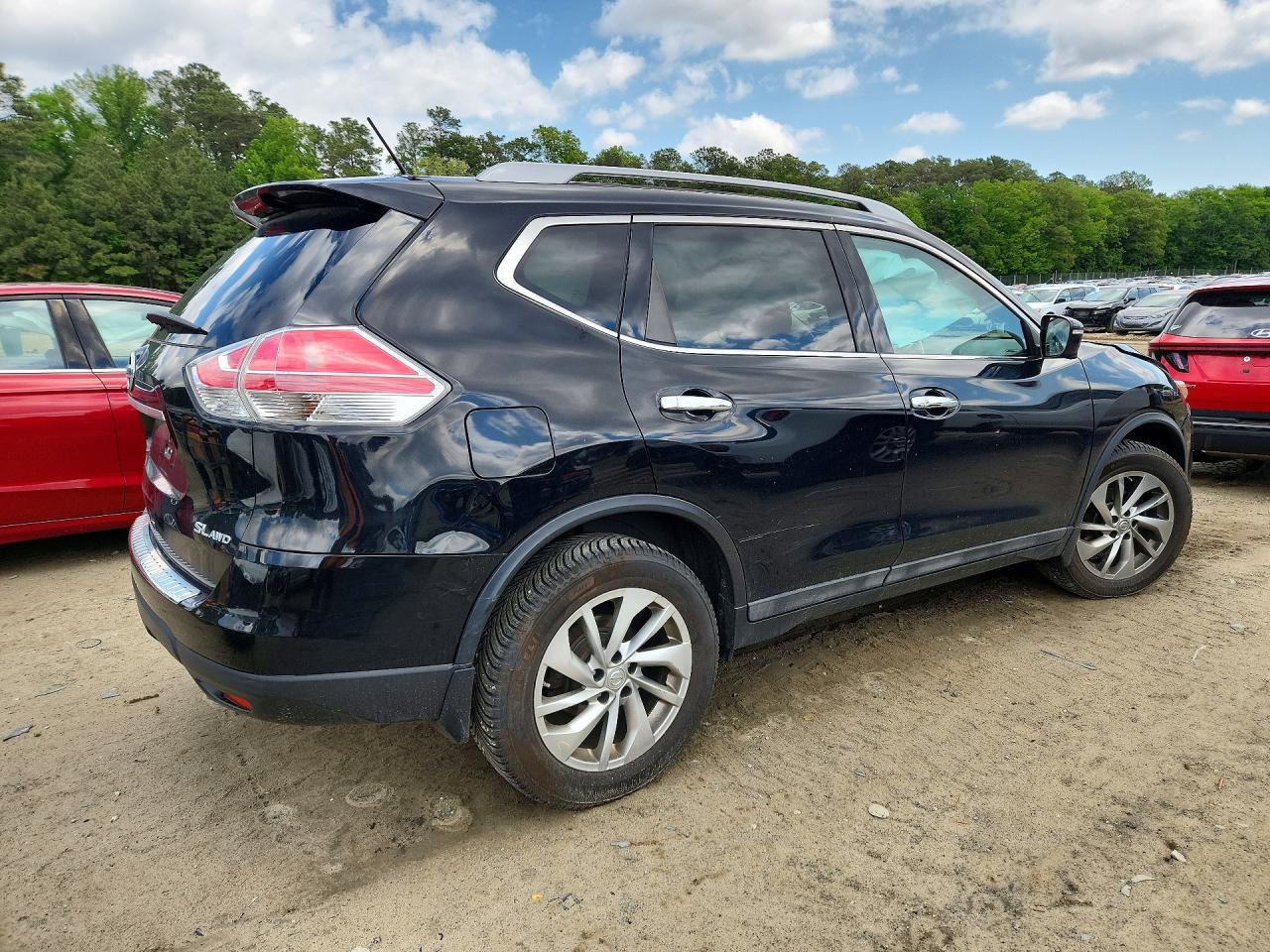 2015 Nissan Rogue Sl Black vin: 5N1AT2MV6FC779484