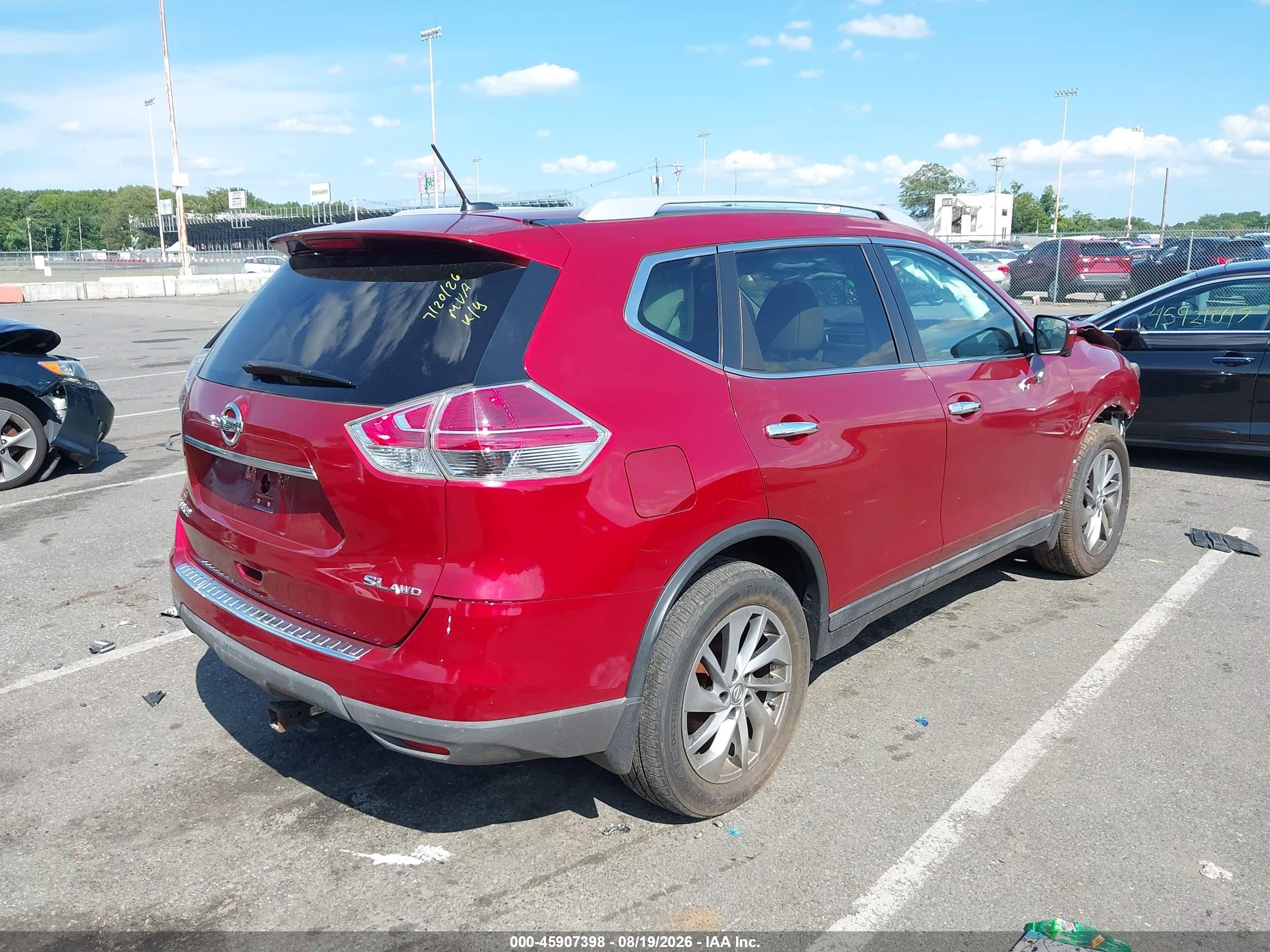 2015 Nissan Rogue Sl Красный vin: 5N1AT2MV6FC784359