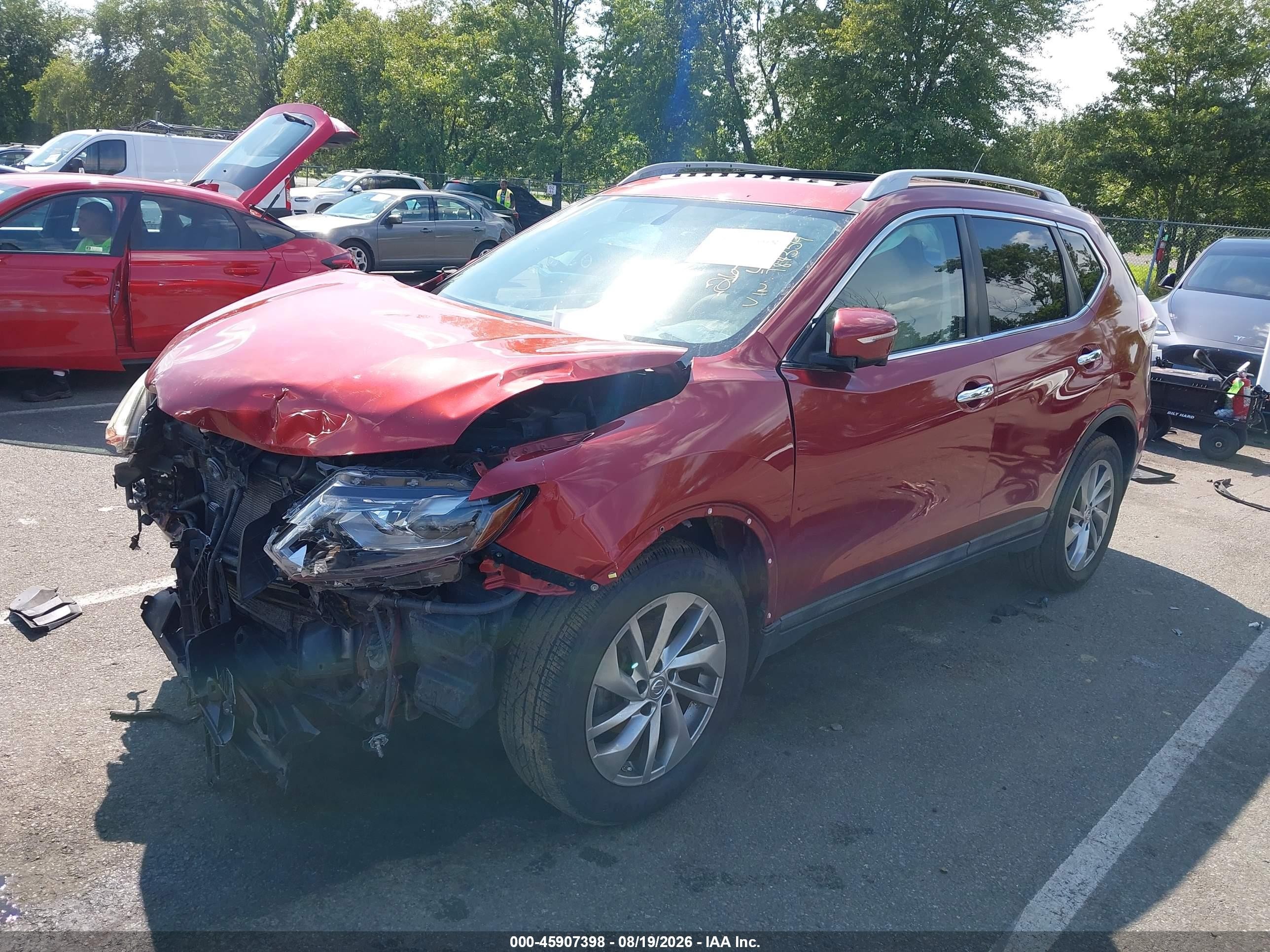 2015 Nissan Rogue Sl Красный vin: 5N1AT2MV6FC784359