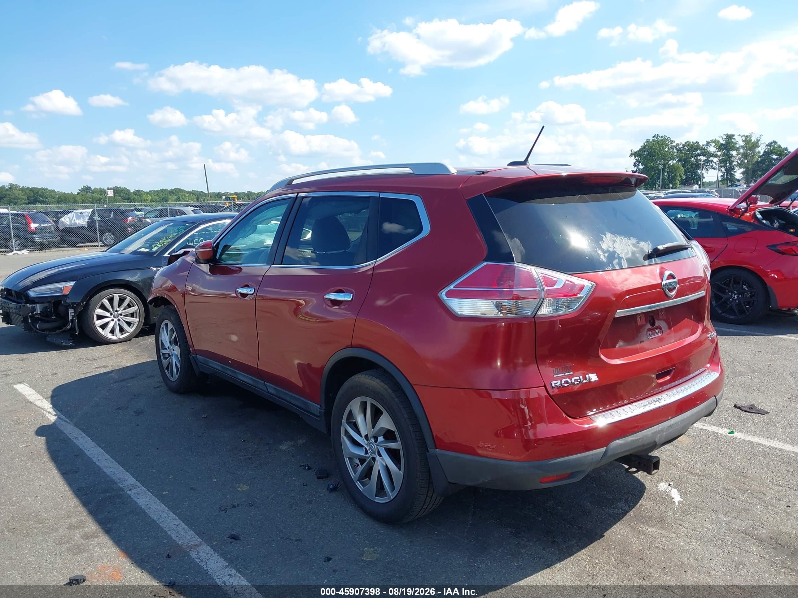 2015 Nissan Rogue Sl Красный vin: 5N1AT2MV6FC784359
