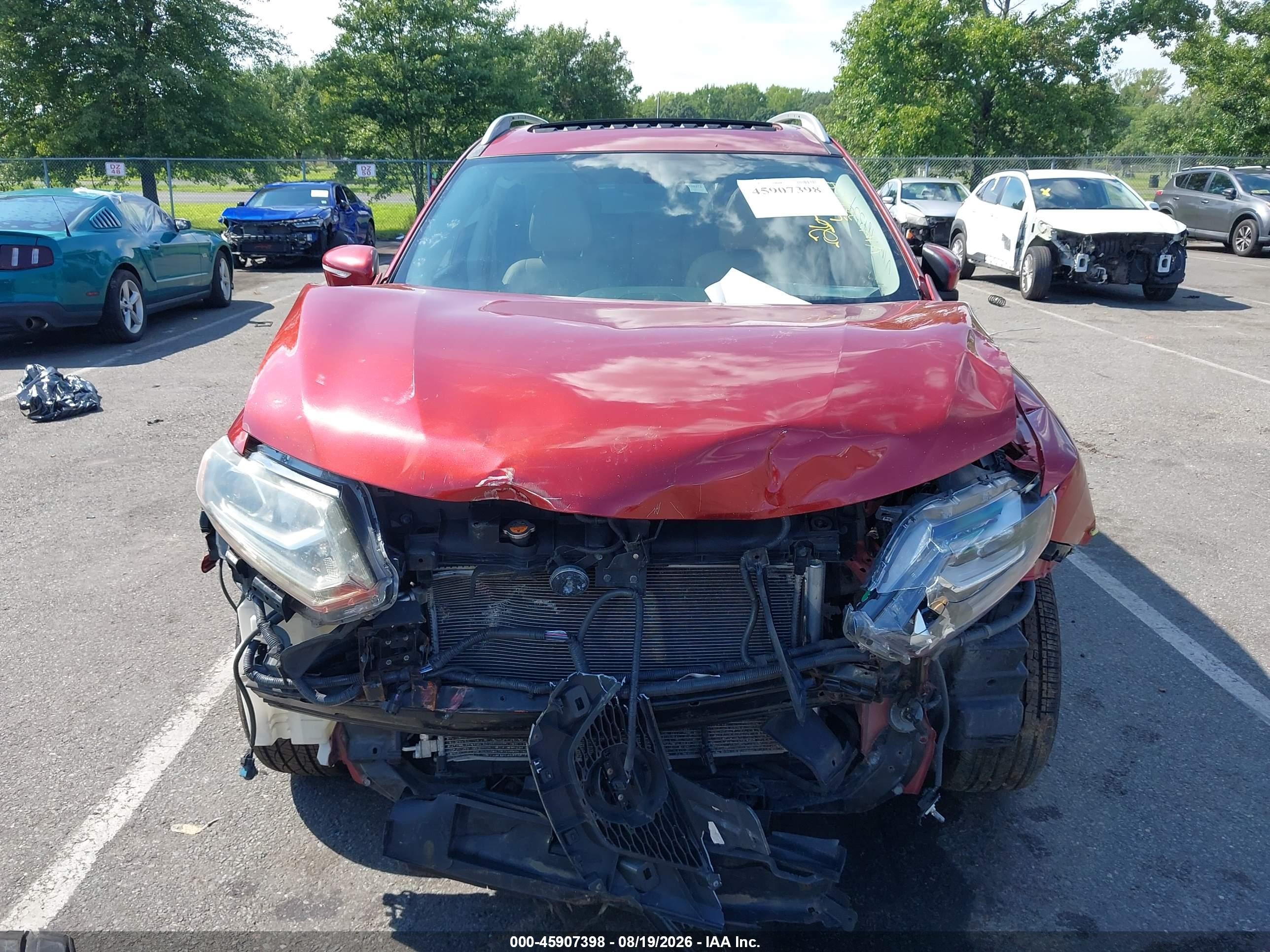 2015 Nissan Rogue Sl Красный vin: 5N1AT2MV6FC784359