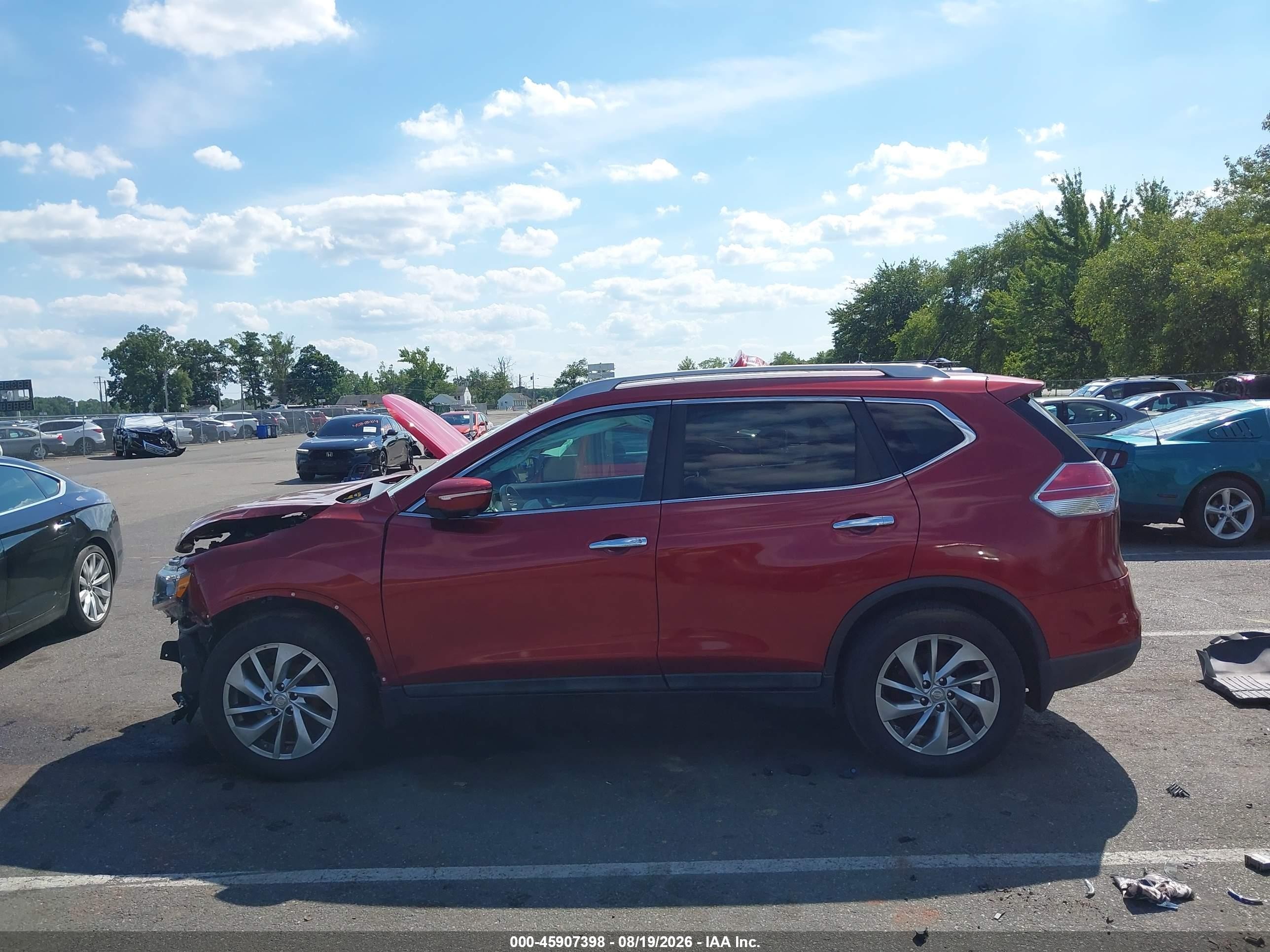 2015 Nissan Rogue Sl Красный vin: 5N1AT2MV6FC784359