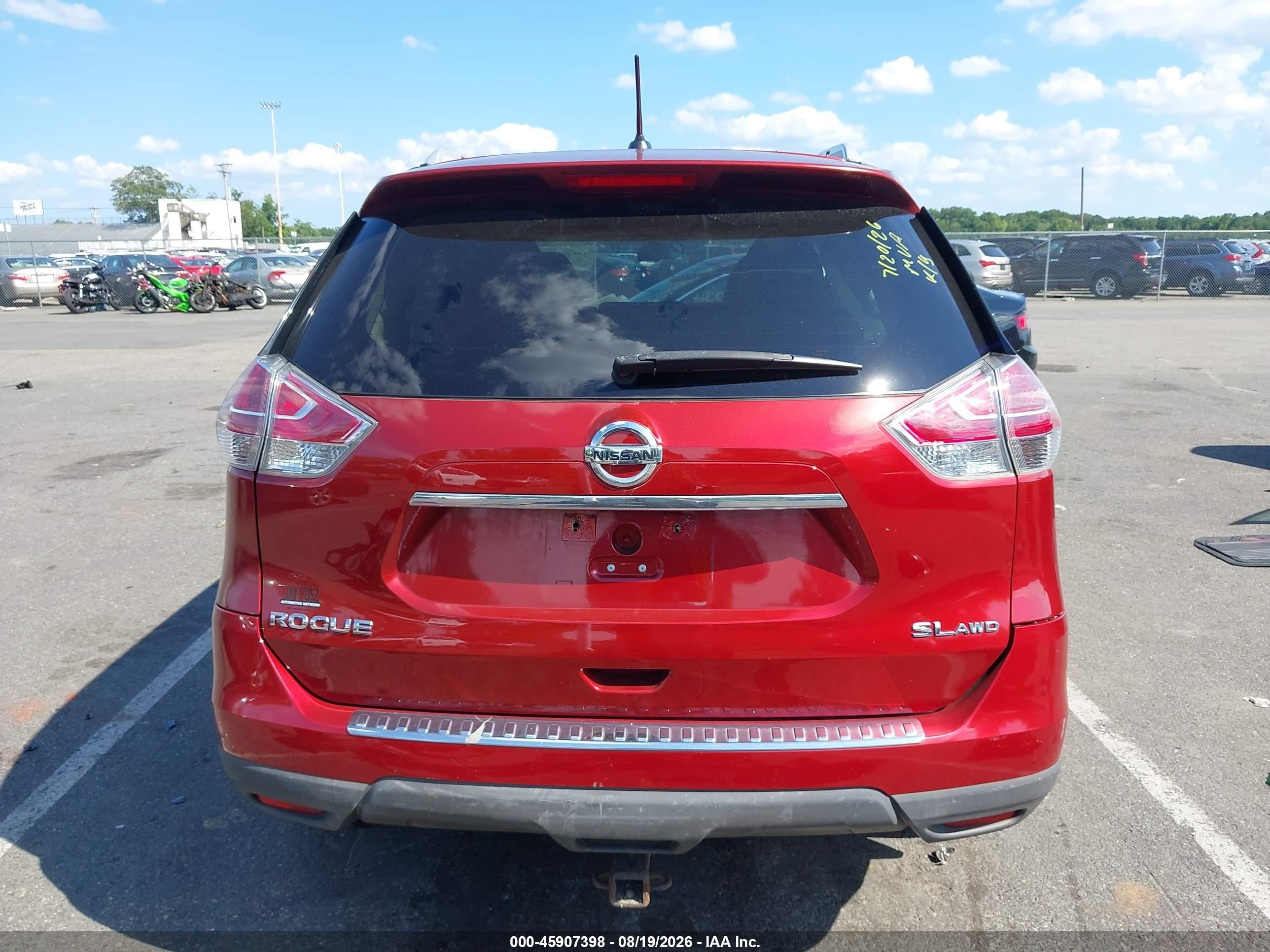 2015 Nissan Rogue Sl Красный vin: 5N1AT2MV6FC784359