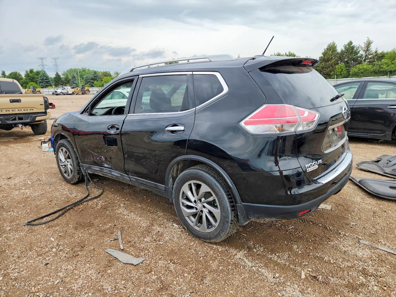 2015 Nissan Rogue Sl Black vin: 5N1AT2MV6FC797936