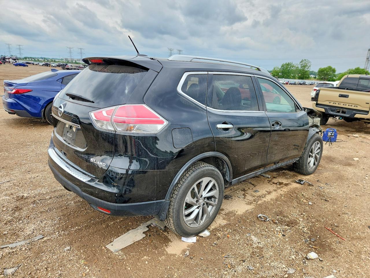 2015 Nissan Rogue Sl Black vin: 5N1AT2MV6FC797936