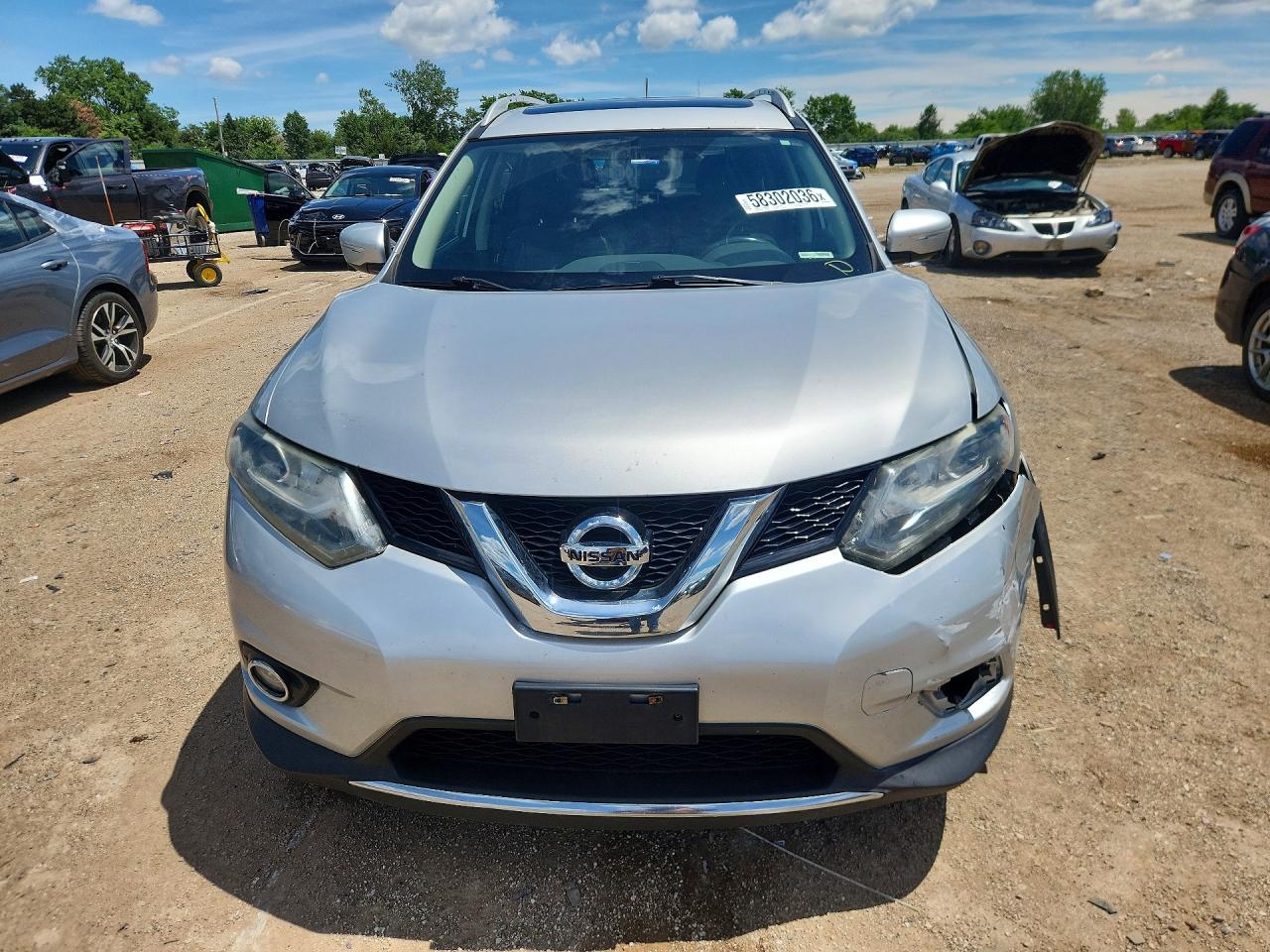 2015 Nissan Rogue Sl Silver vin: 5N1AT2MV6FC798262