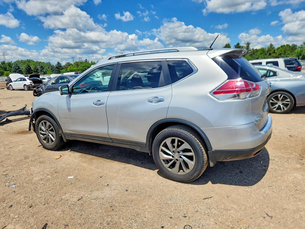 2015 Nissan Rogue Sl Silver vin: 5N1AT2MV6FC798262