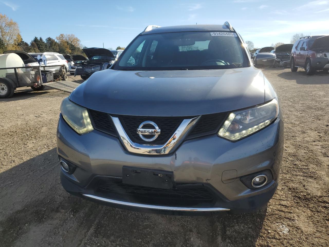 2015 Nissan Rogue Sl Gray vin: 5N1AT2MV6FC805159