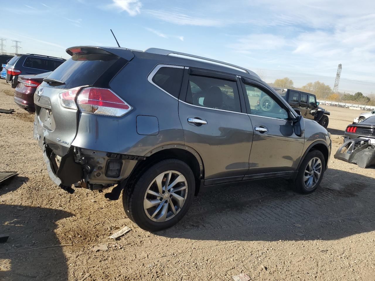 2015 Nissan Rogue Sl Gray vin: 5N1AT2MV6FC805159