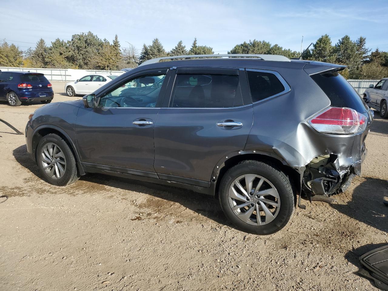 2015 Nissan Rogue Sl Gray vin: 5N1AT2MV6FC805159