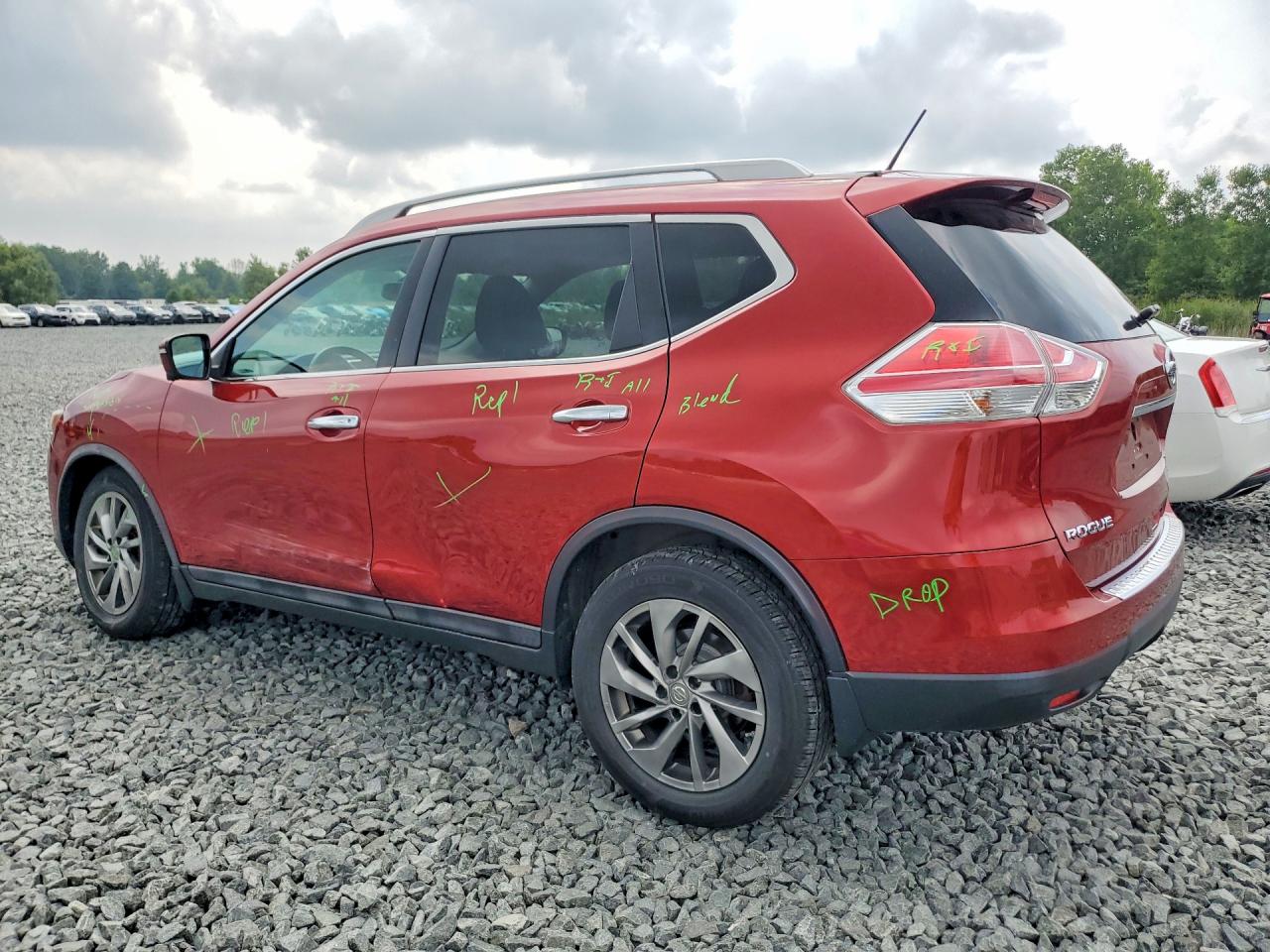 2015 Nissan Rogue Sl Maroon vin: 5N1AT2MV6FC811656