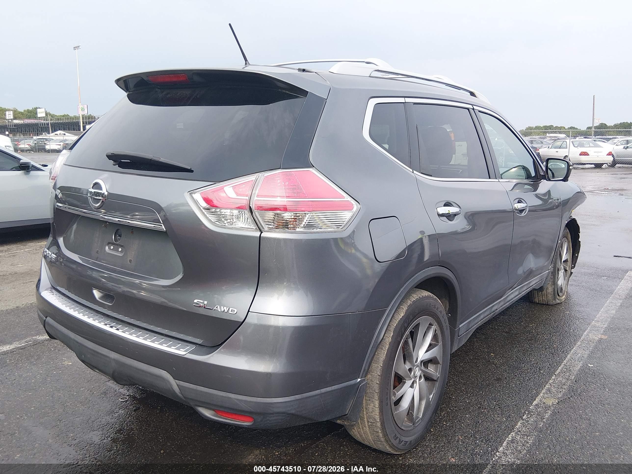 2015 Nissan Rogue Sl Gray vin: 5N1AT2MV6FC814847