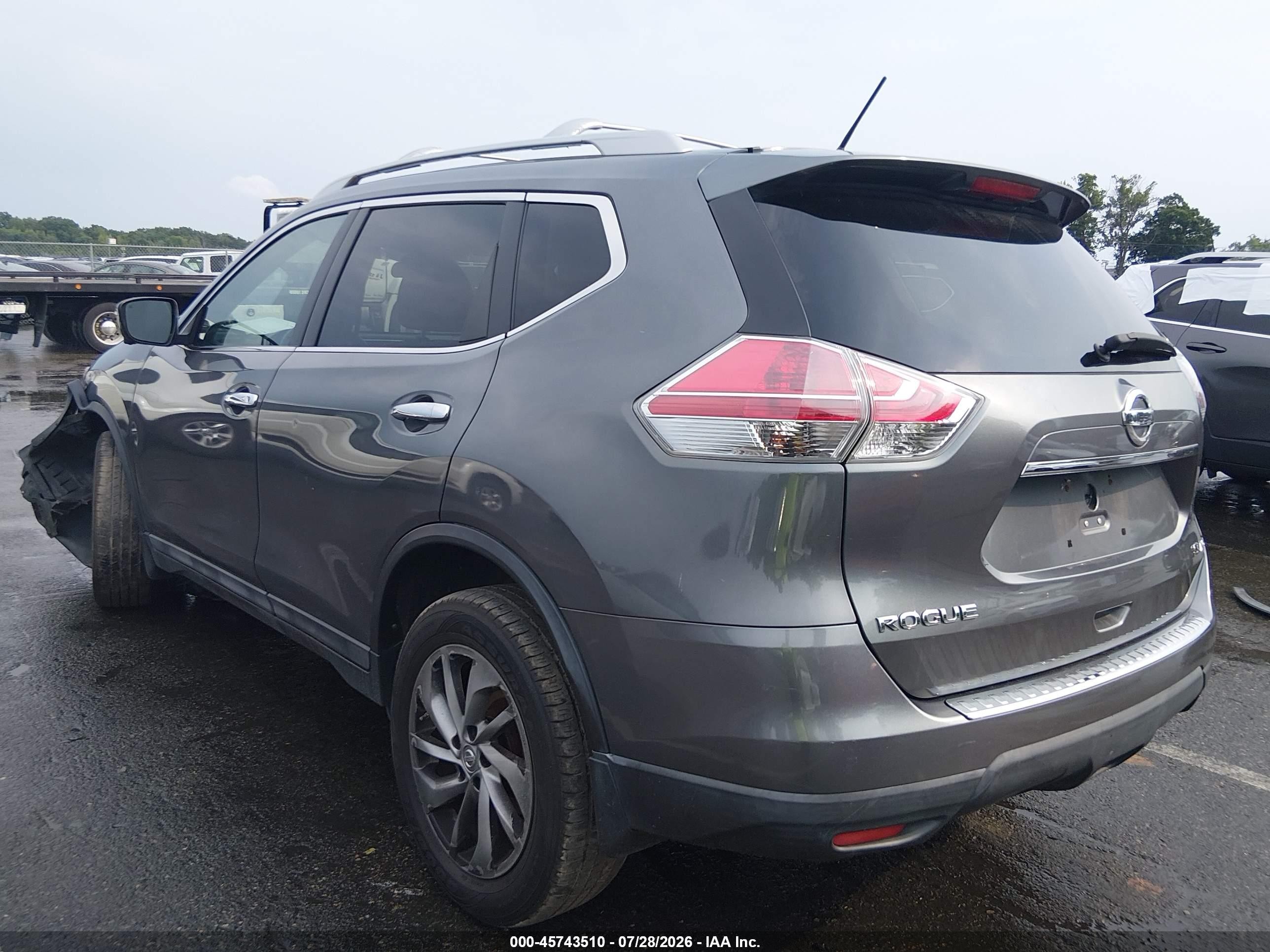 2015 Nissan Rogue Sl Gray vin: 5N1AT2MV6FC814847