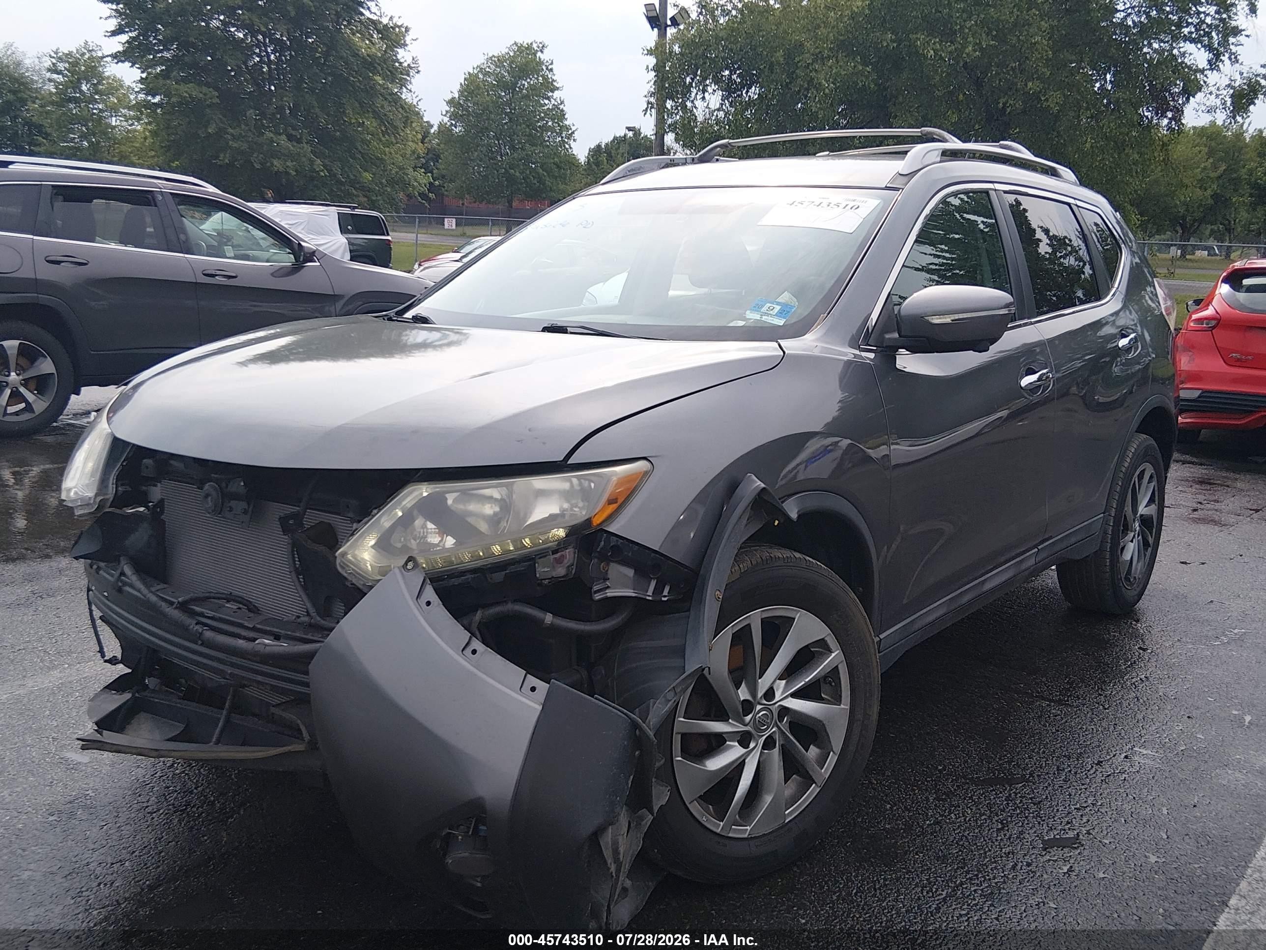 2015 Nissan Rogue Sl Gray vin: 5N1AT2MV6FC814847