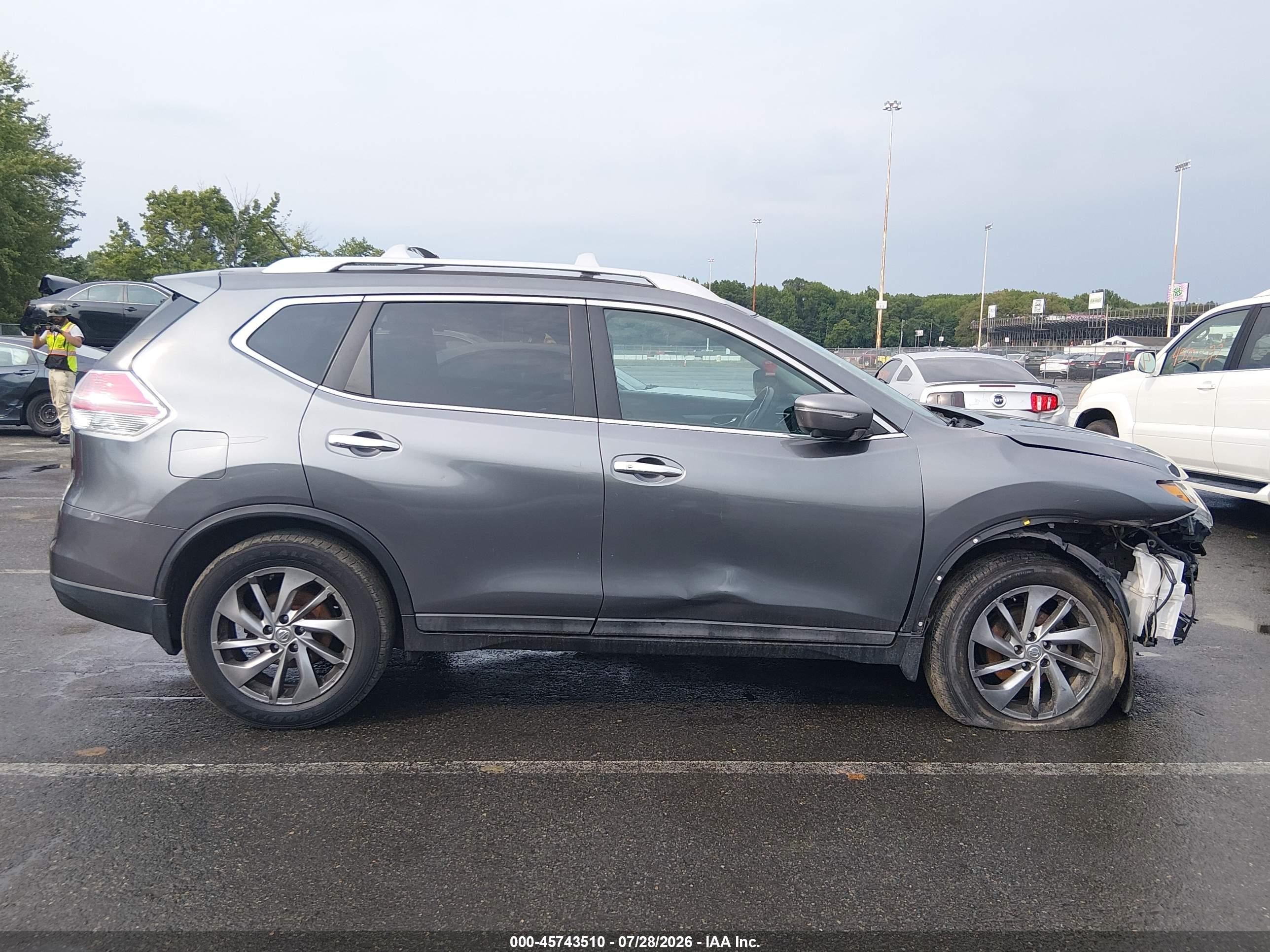 2015 Nissan Rogue Sl Gray vin: 5N1AT2MV6FC814847