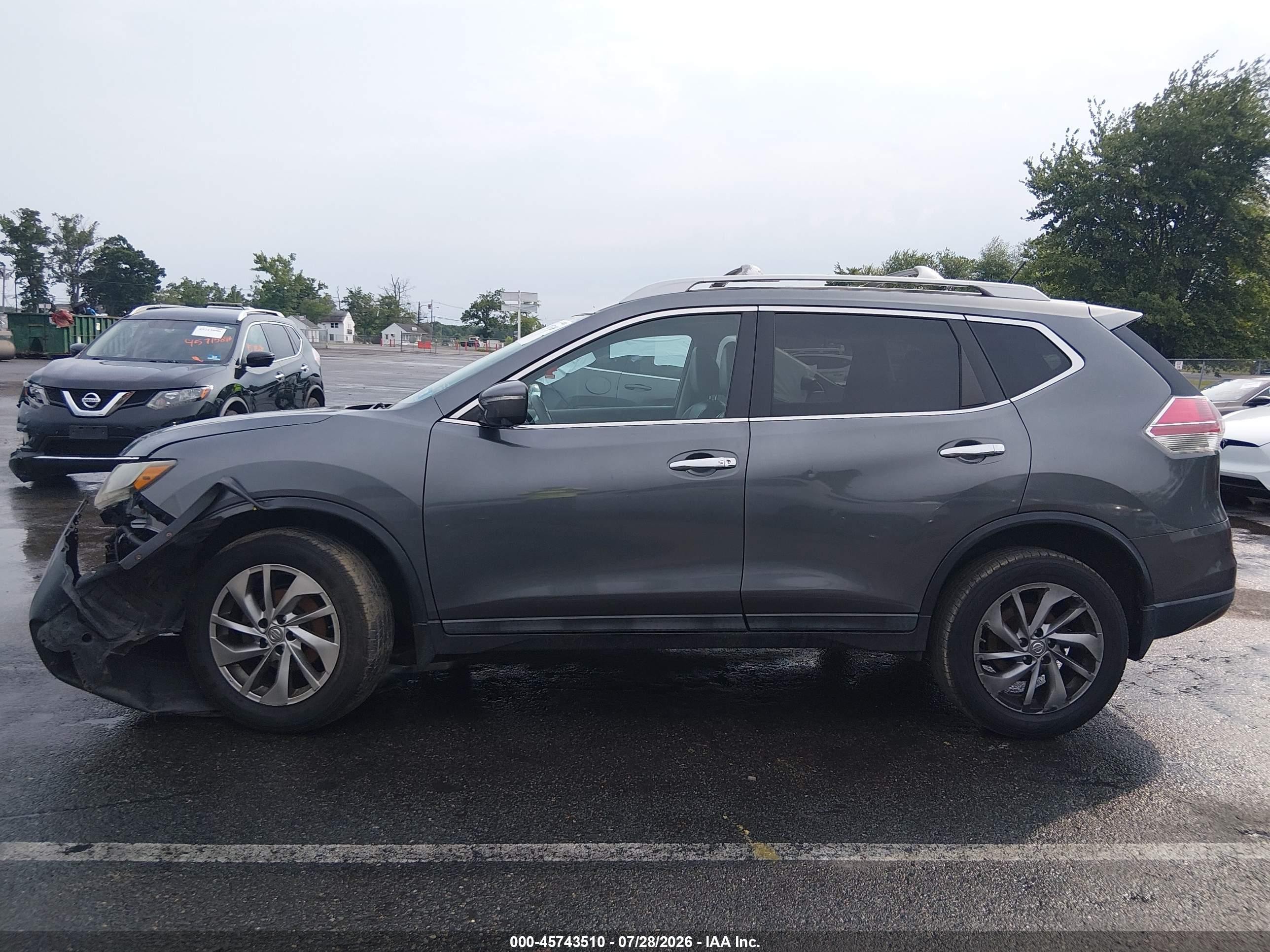 2015 Nissan Rogue Sl Gray vin: 5N1AT2MV6FC814847