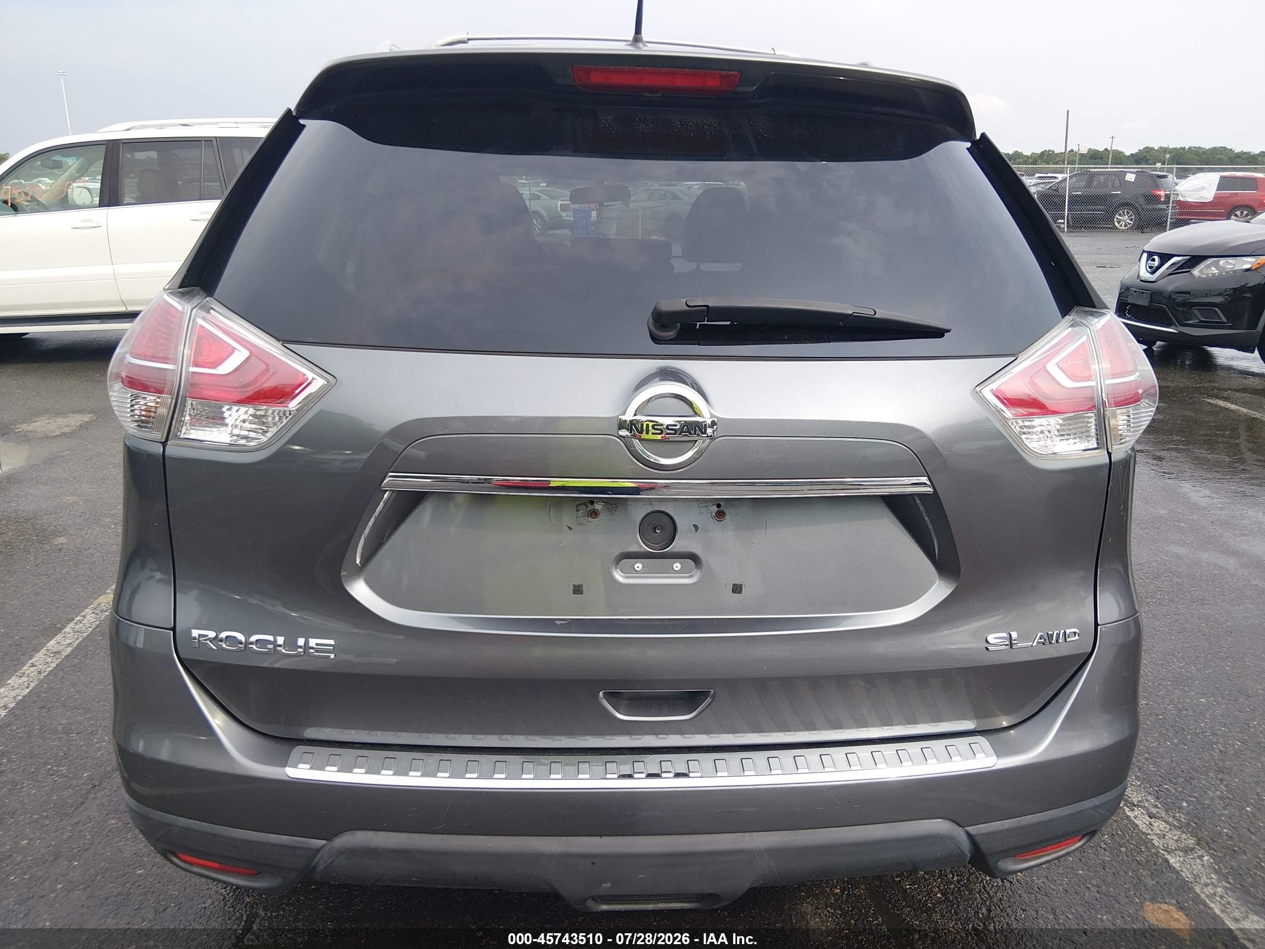 2015 Nissan Rogue Sl Gray vin: 5N1AT2MV6FC814847