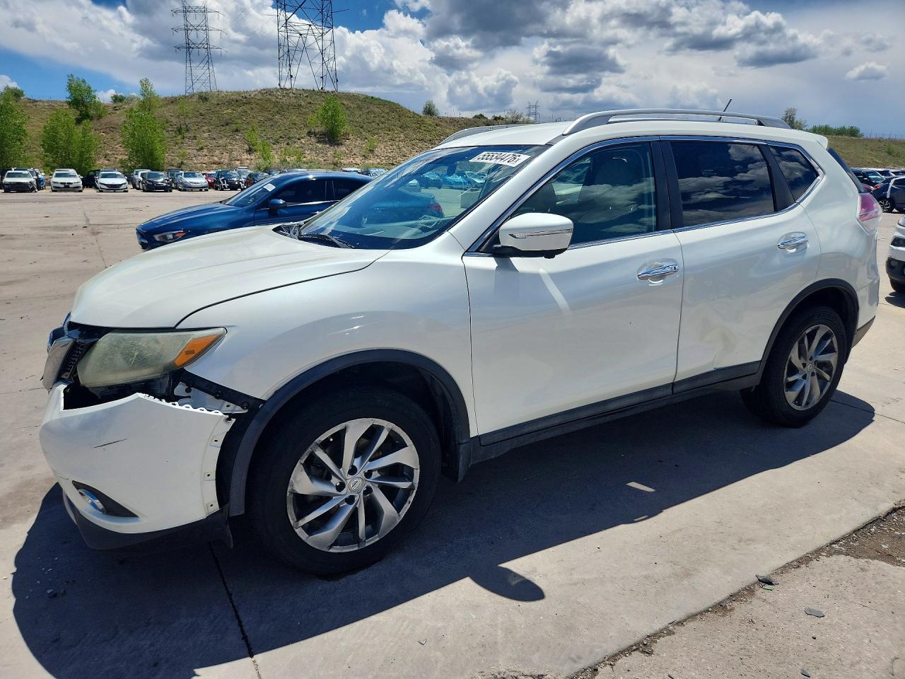 2015 Nissan Rogue S White vin: 5N1AT2MV6FC816680
