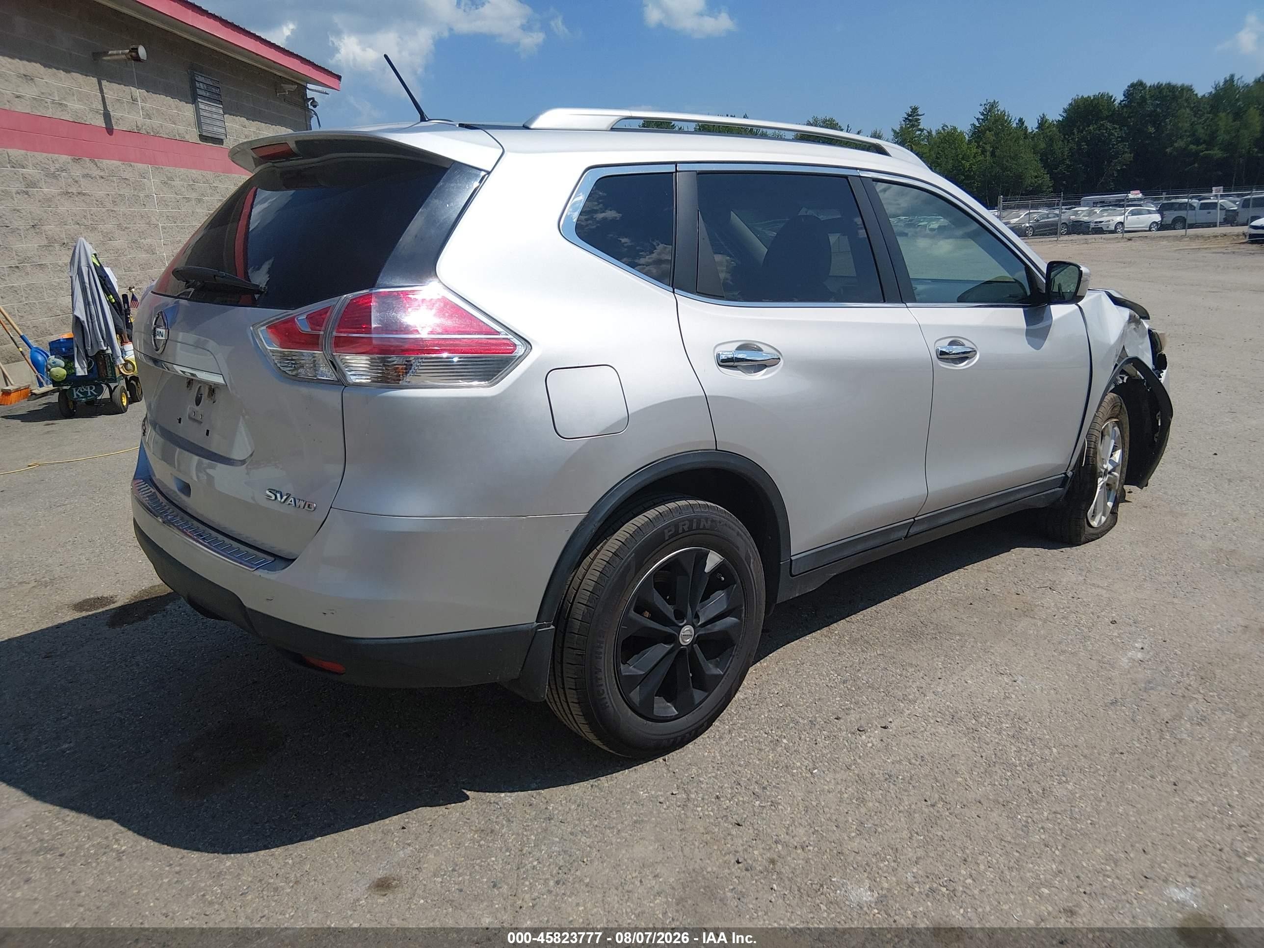 2015 Nissan Rogue Sv Серебряный vin: 5N1AT2MV6FC818056