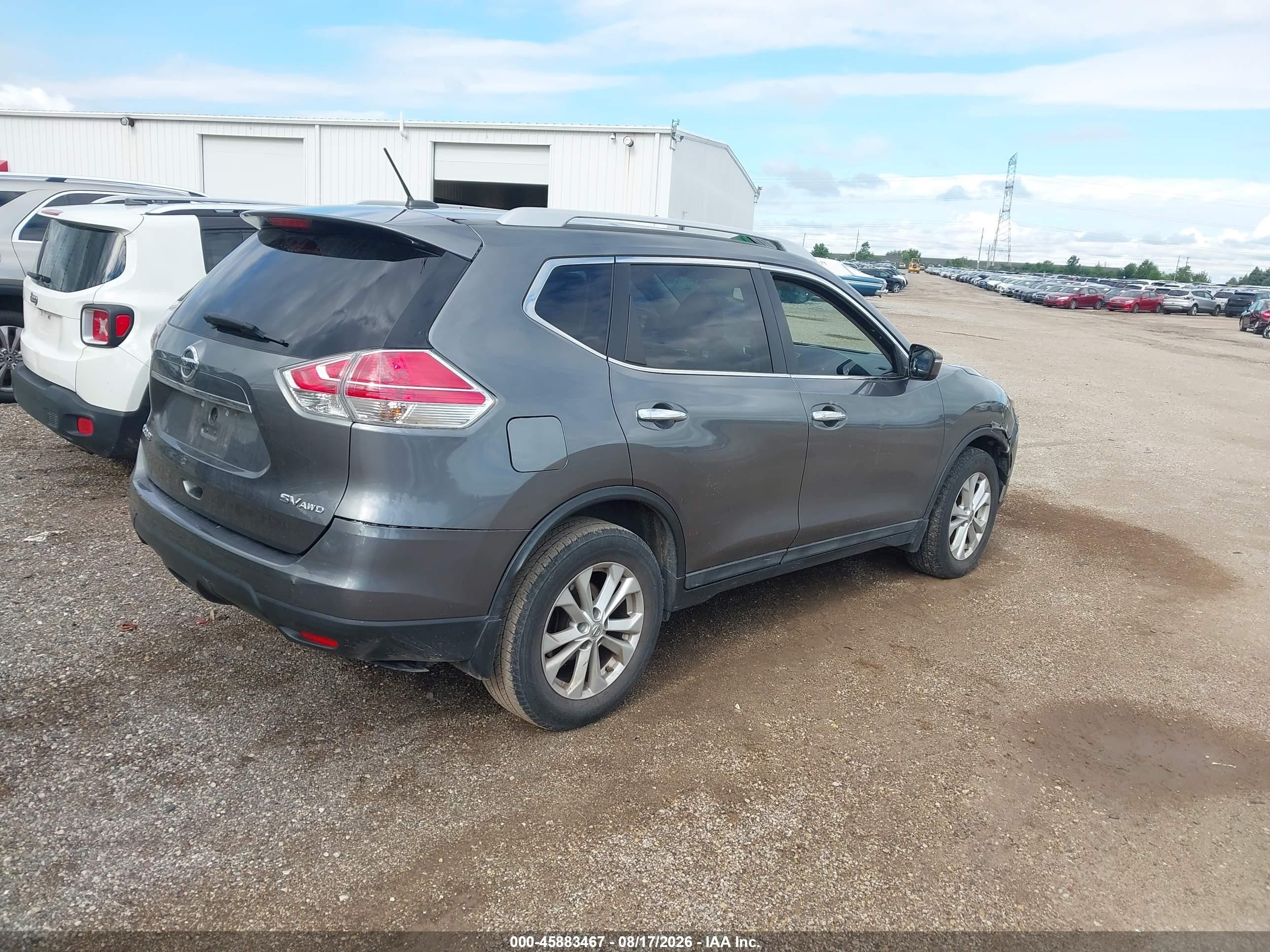 2015 Nissan Rogue Sv Серый vin: 5N1AT2MV6FC821085