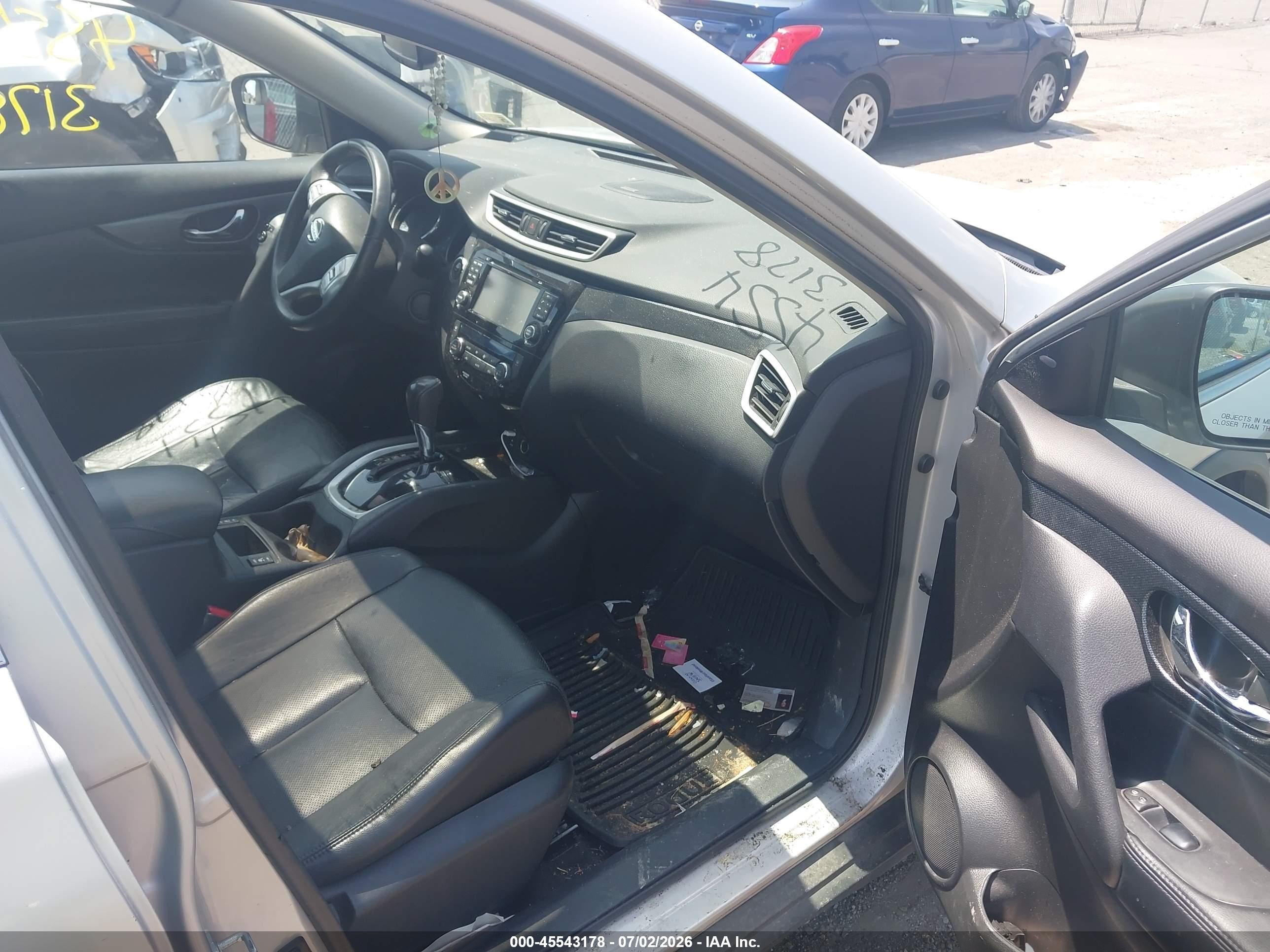 2015 Nissan Rogue Sl Silver vin: 5N1AT2MV6FC845645