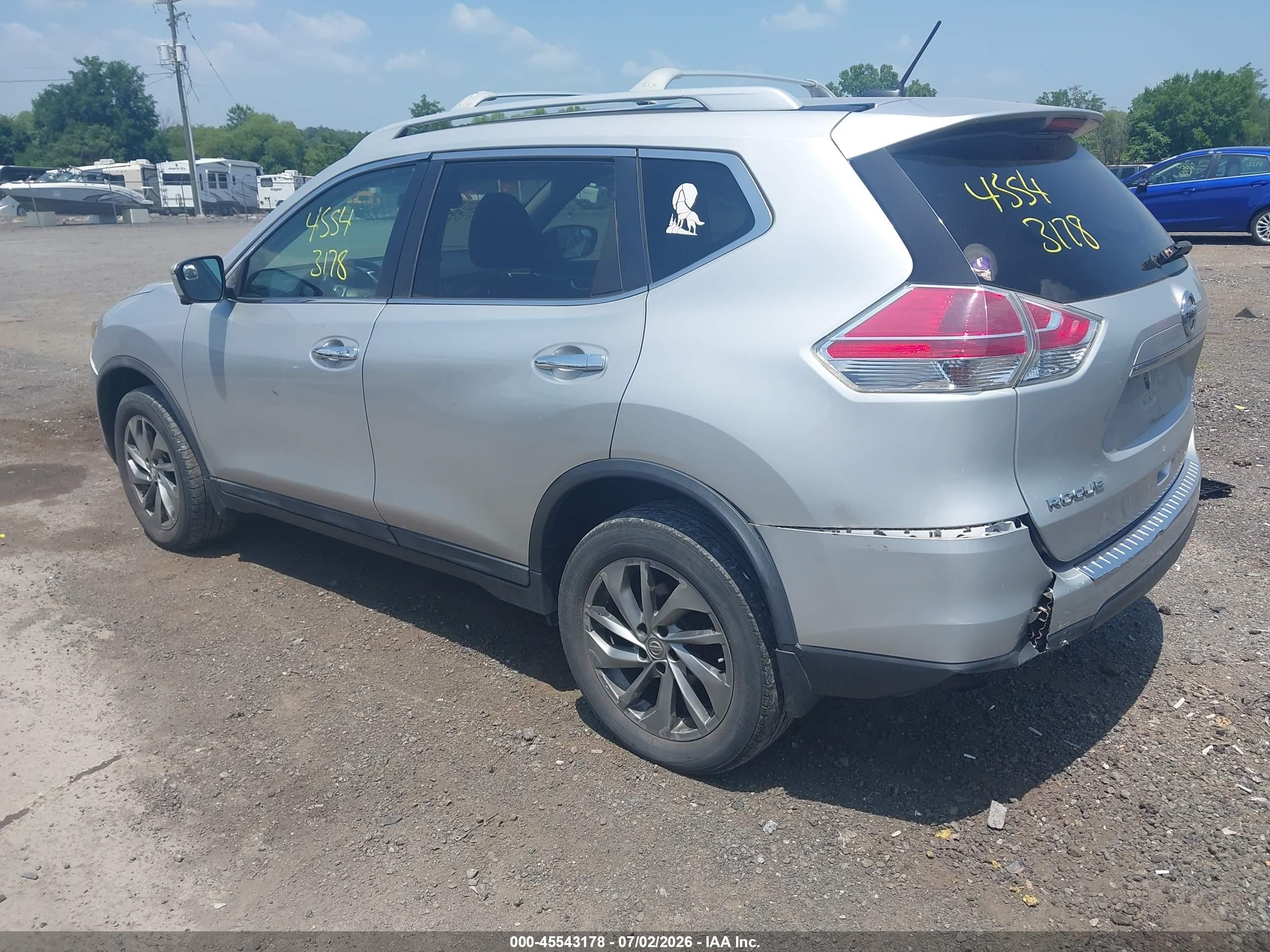 2015 Nissan Rogue Sl Silver vin: 5N1AT2MV6FC845645