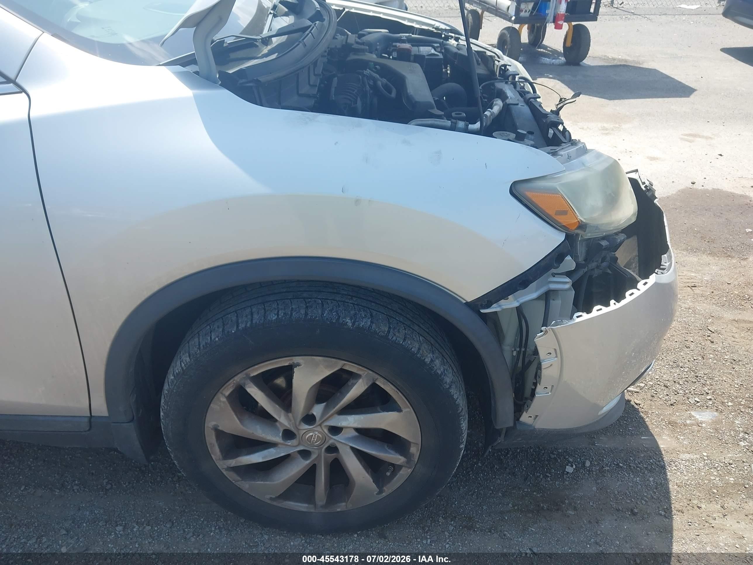 2015 Nissan Rogue Sl Silver vin: 5N1AT2MV6FC845645