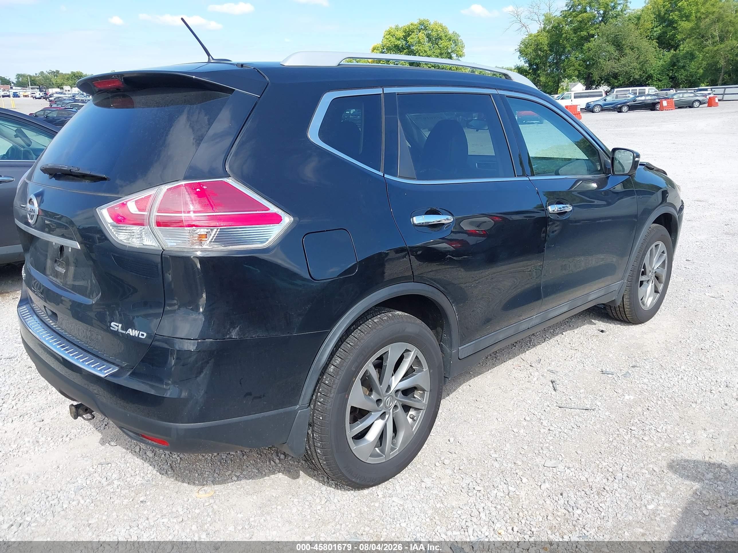 2015 Nissan Rogue Sl Черный vin: 5N1AT2MV6FC849887