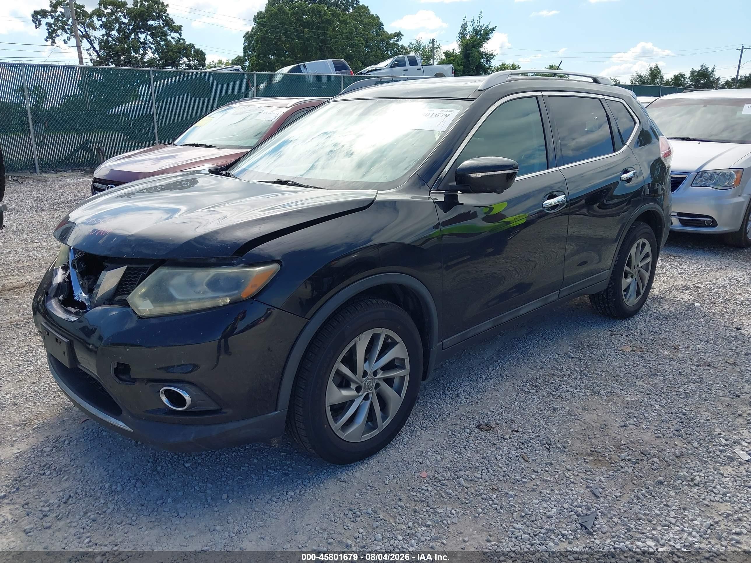 2015 Nissan Rogue Sl Черный vin: 5N1AT2MV6FC849887