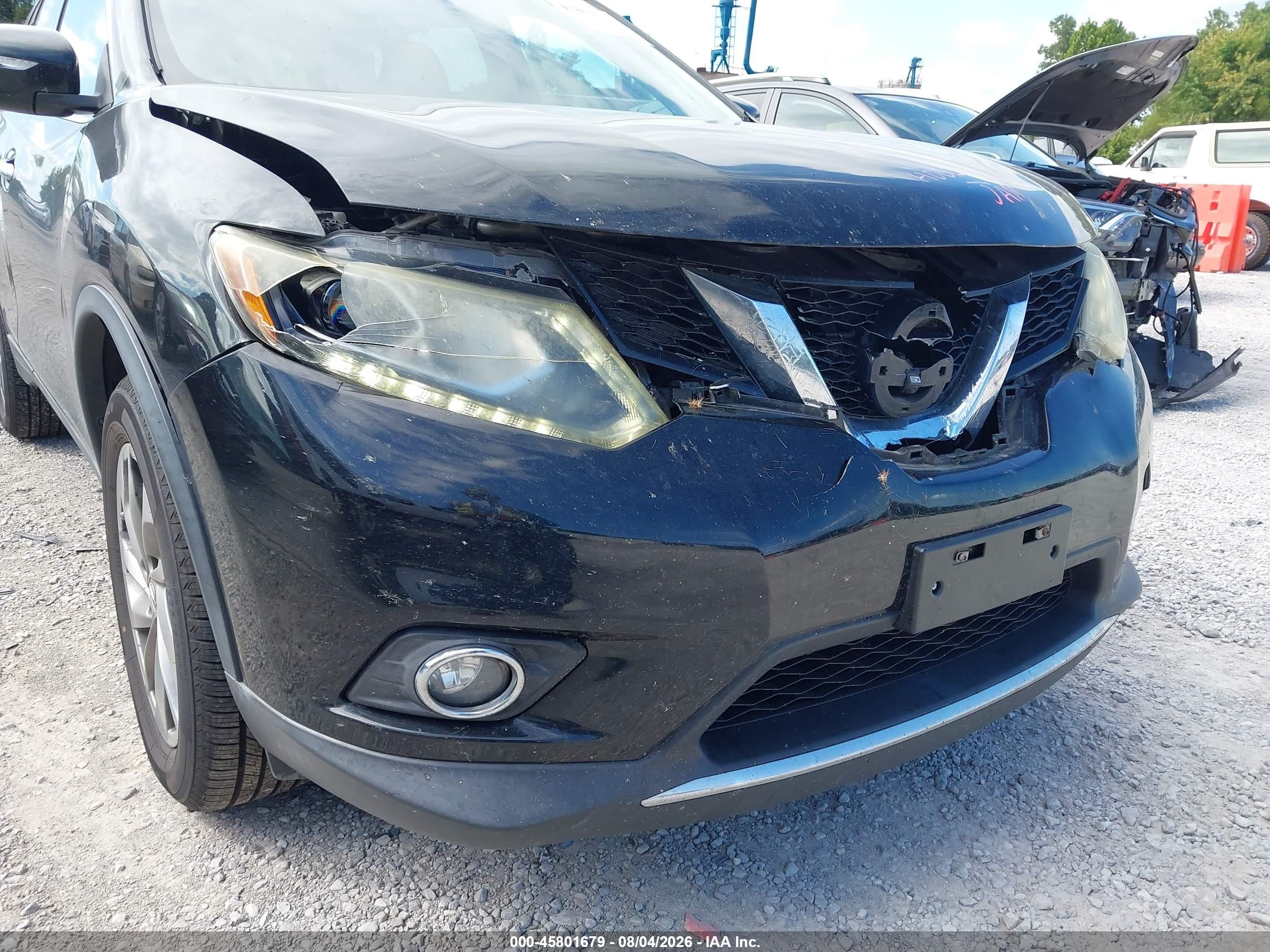 2015 Nissan Rogue Sl Черный vin: 5N1AT2MV6FC849887