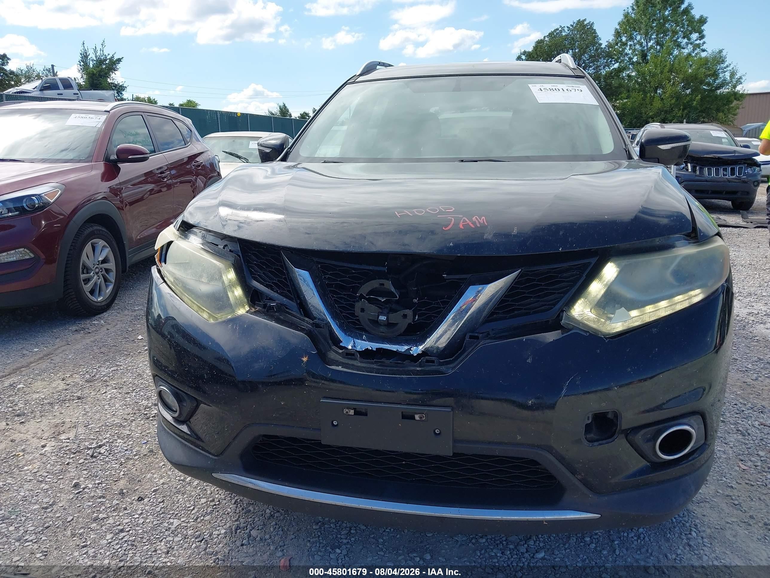 2015 Nissan Rogue Sl Черный vin: 5N1AT2MV6FC849887