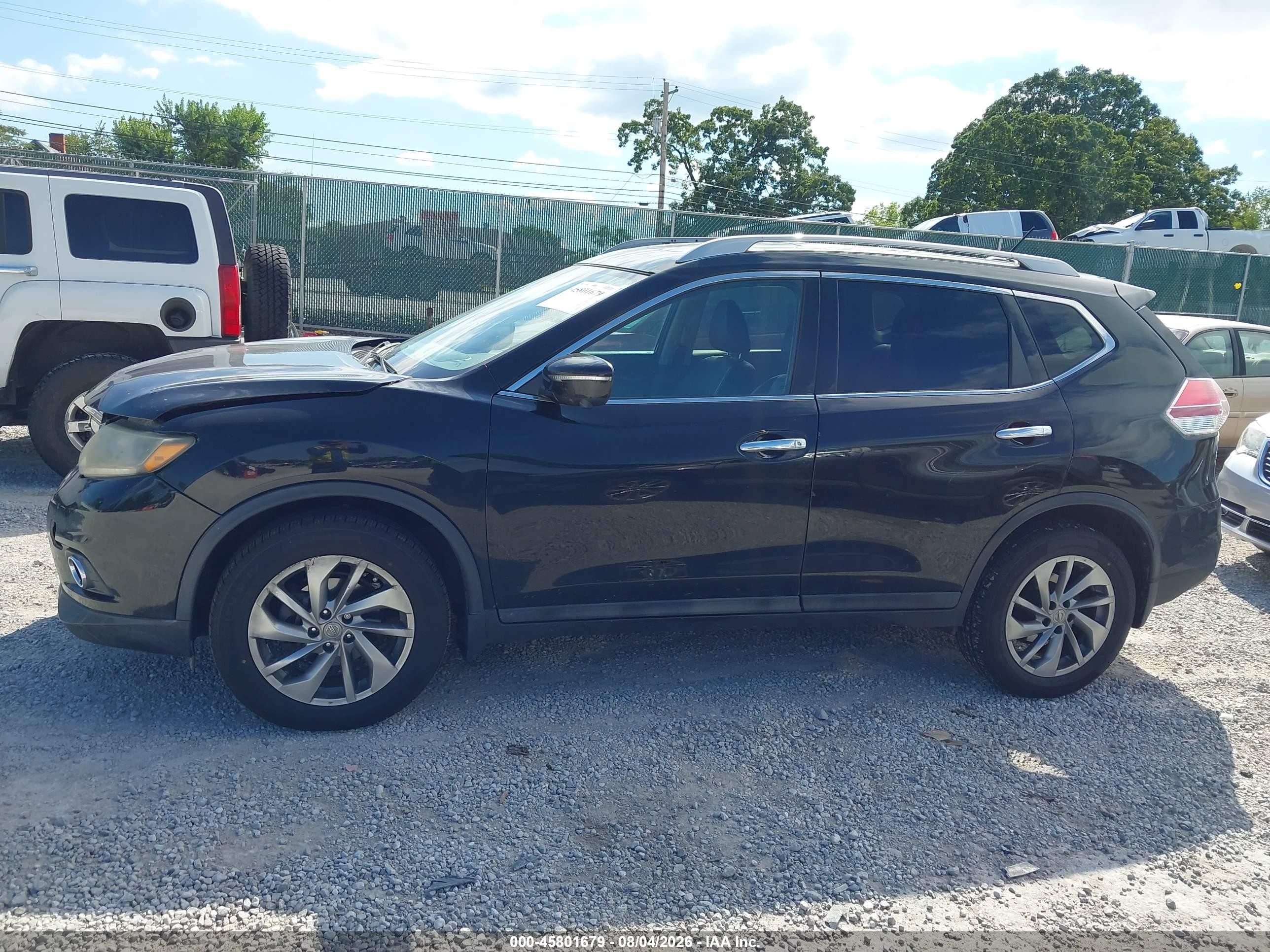 2015 Nissan Rogue Sl Черный vin: 5N1AT2MV6FC849887