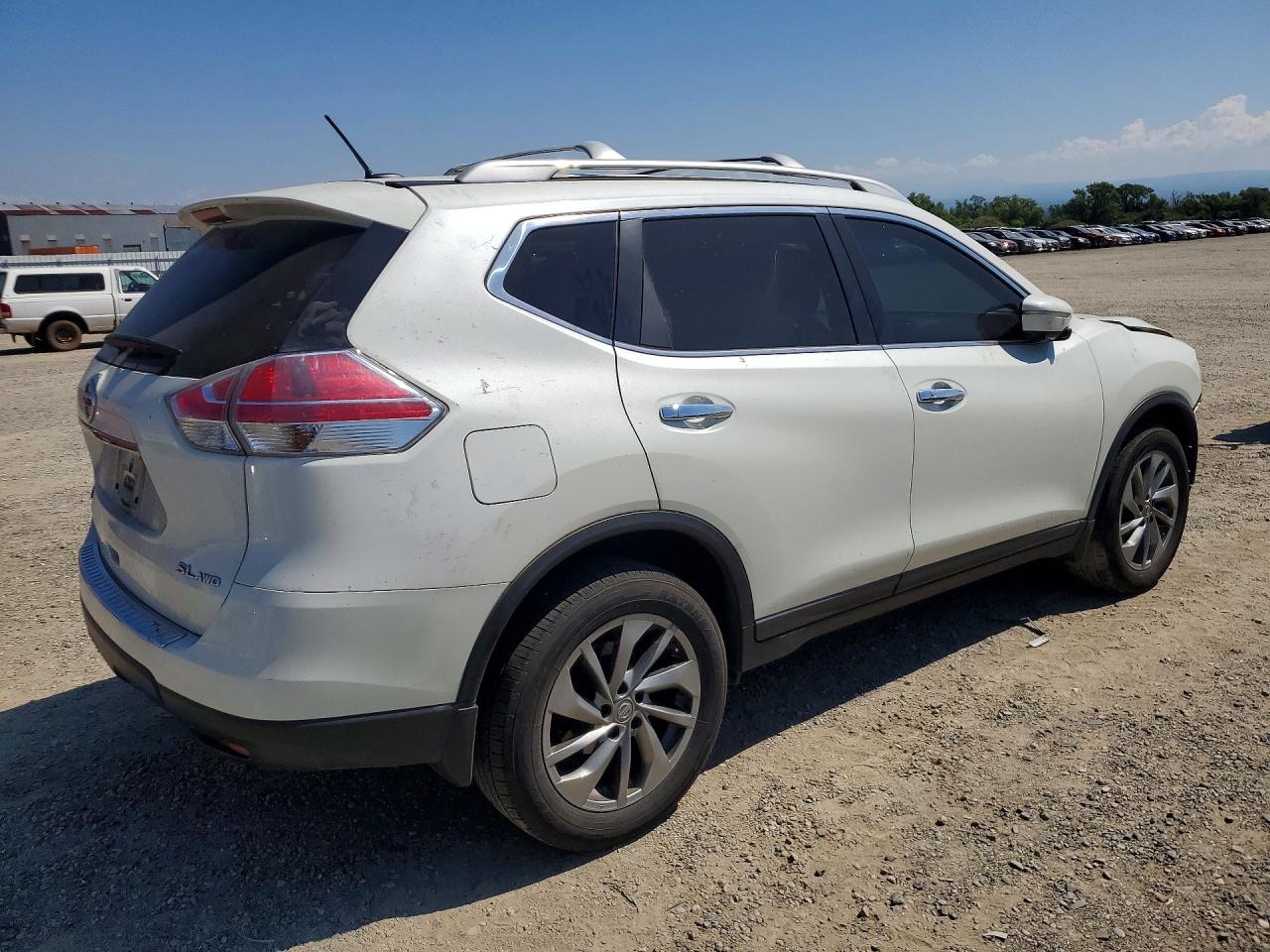 2015 Nissan Rogue Sl White vin: 5N1AT2MV6FC854636