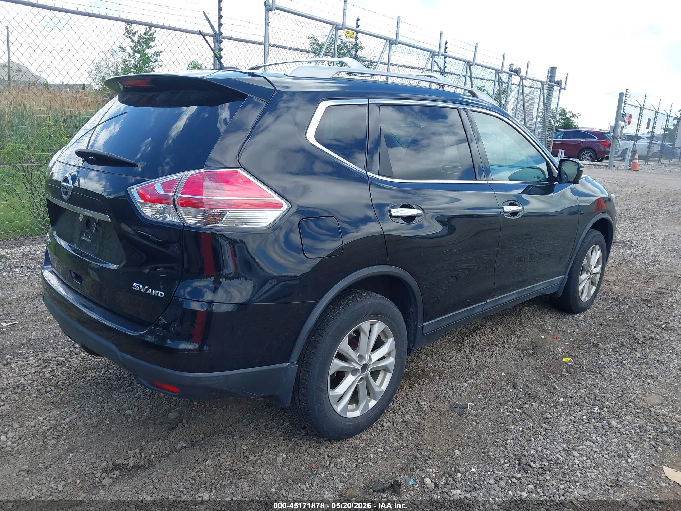 2015 Nissan Rogue Sv Black vin: 5N1AT2MV6FC870299