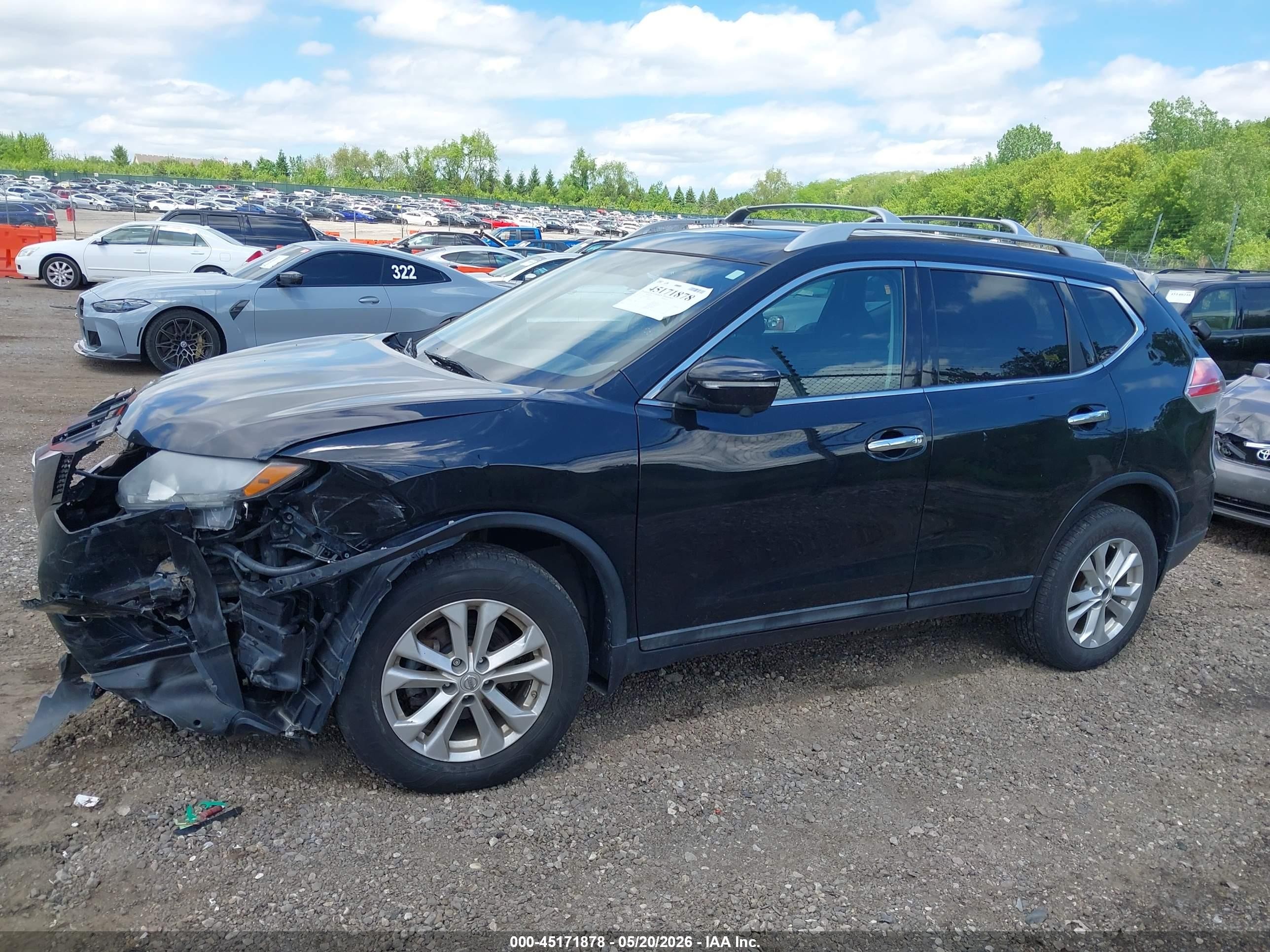 2015 Nissan Rogue Sv Black vin: 5N1AT2MV6FC870299