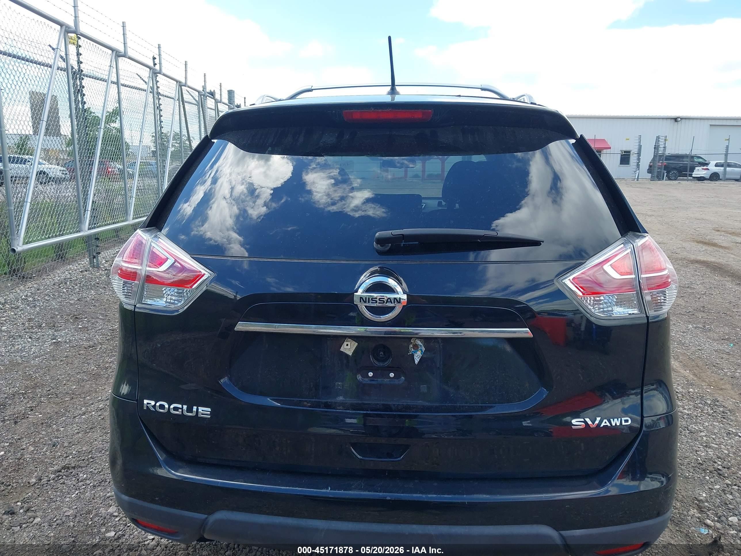 2015 Nissan Rogue Sv Black vin: 5N1AT2MV6FC870299