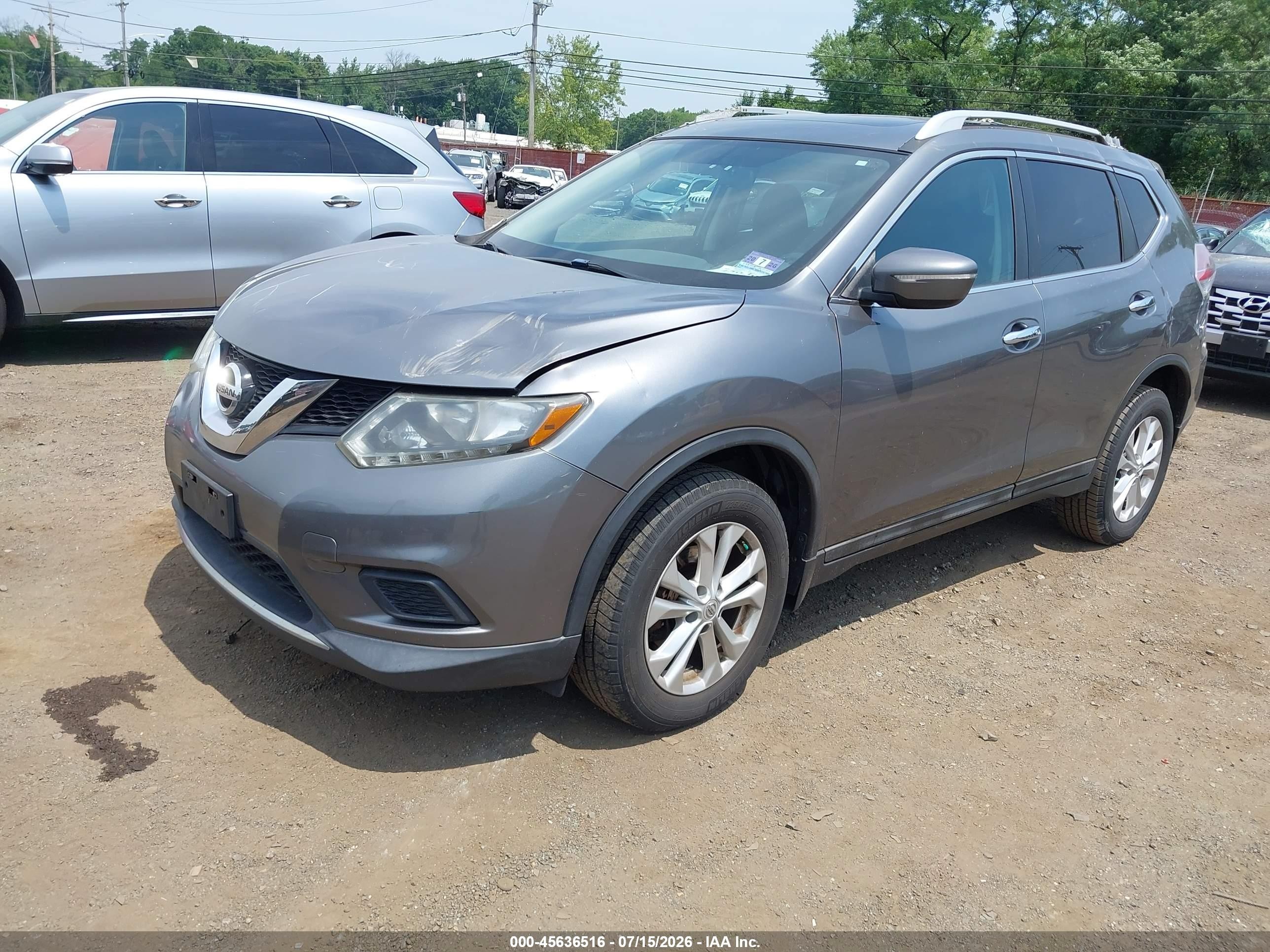 2015 Nissan Rogue Sv Gray vin: 5N1AT2MV6FC882159