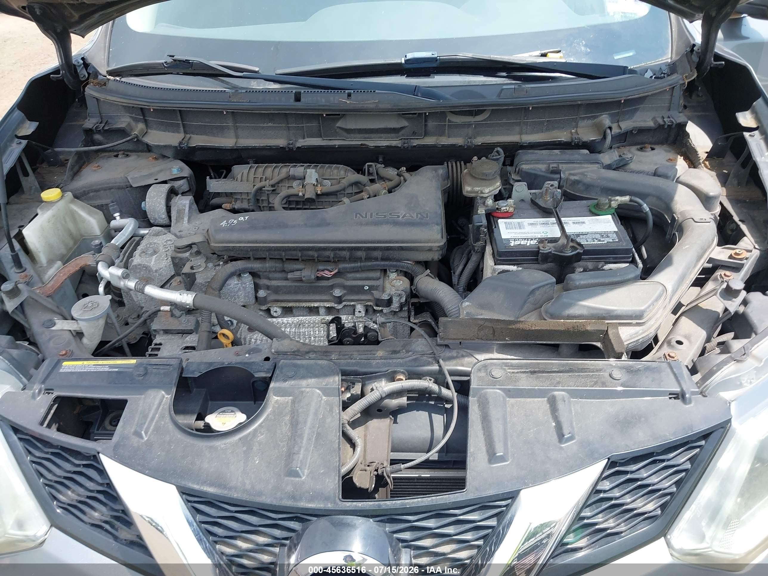 2015 Nissan Rogue Sv Gray vin: 5N1AT2MV6FC882159