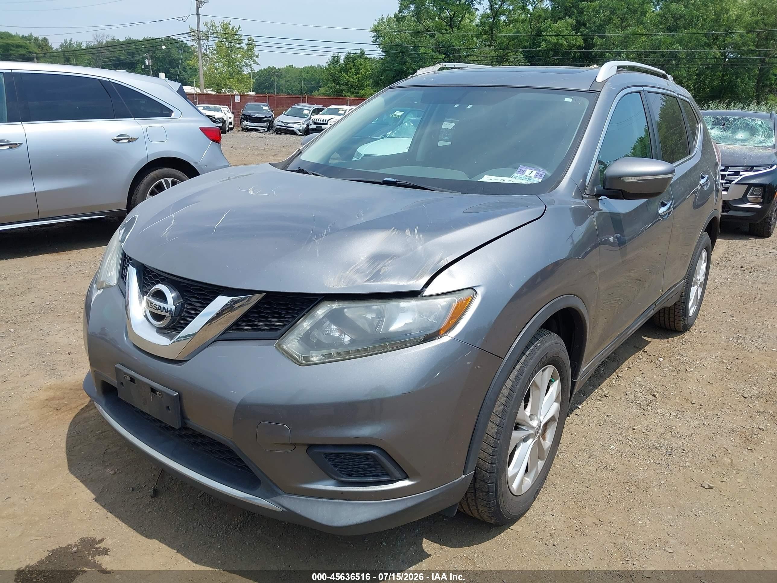 2015 Nissan Rogue Sv Gray vin: 5N1AT2MV6FC882159
