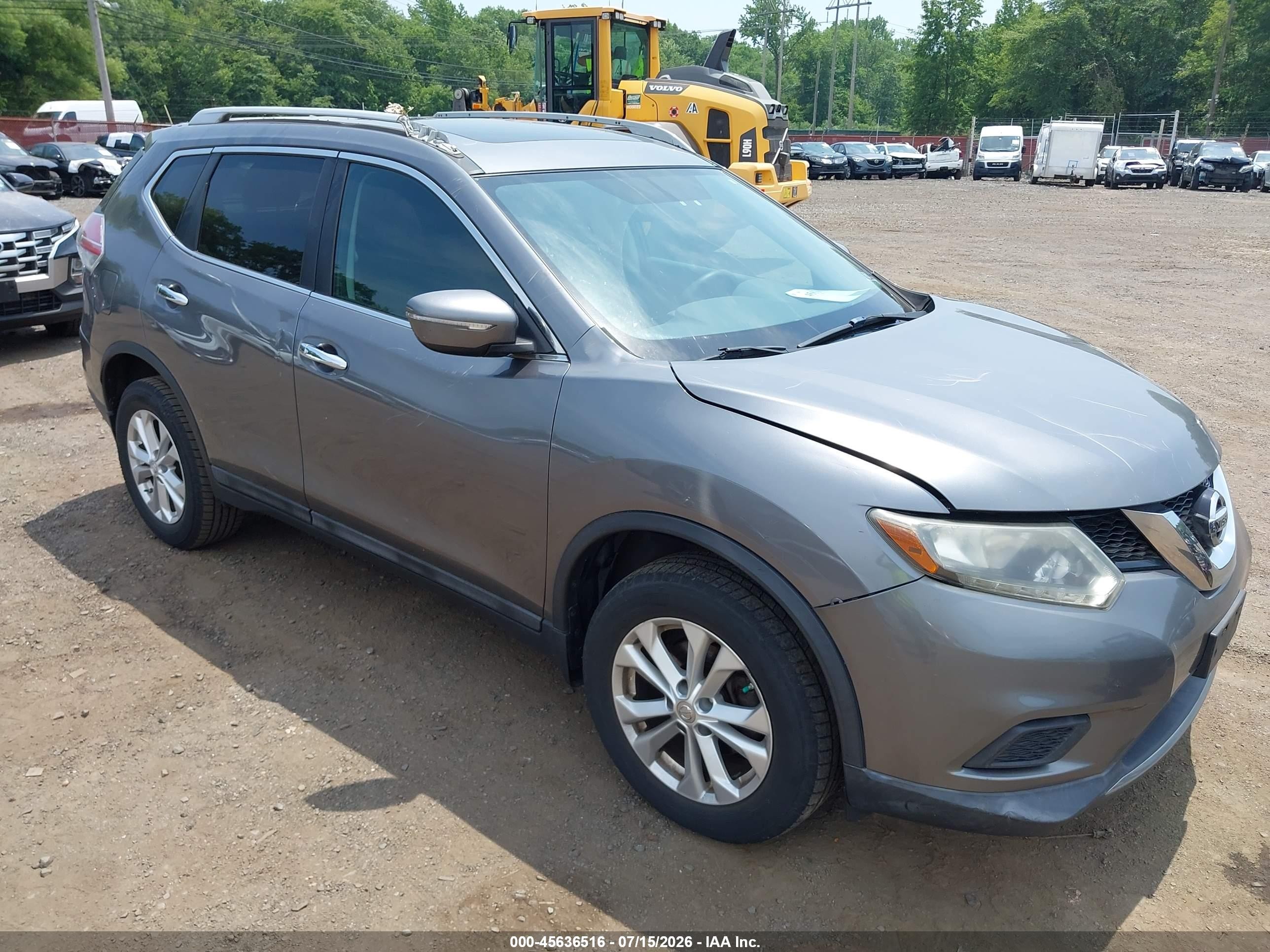 2015 Nissan Rogue Sv Gray vin: 5N1AT2MV6FC882159