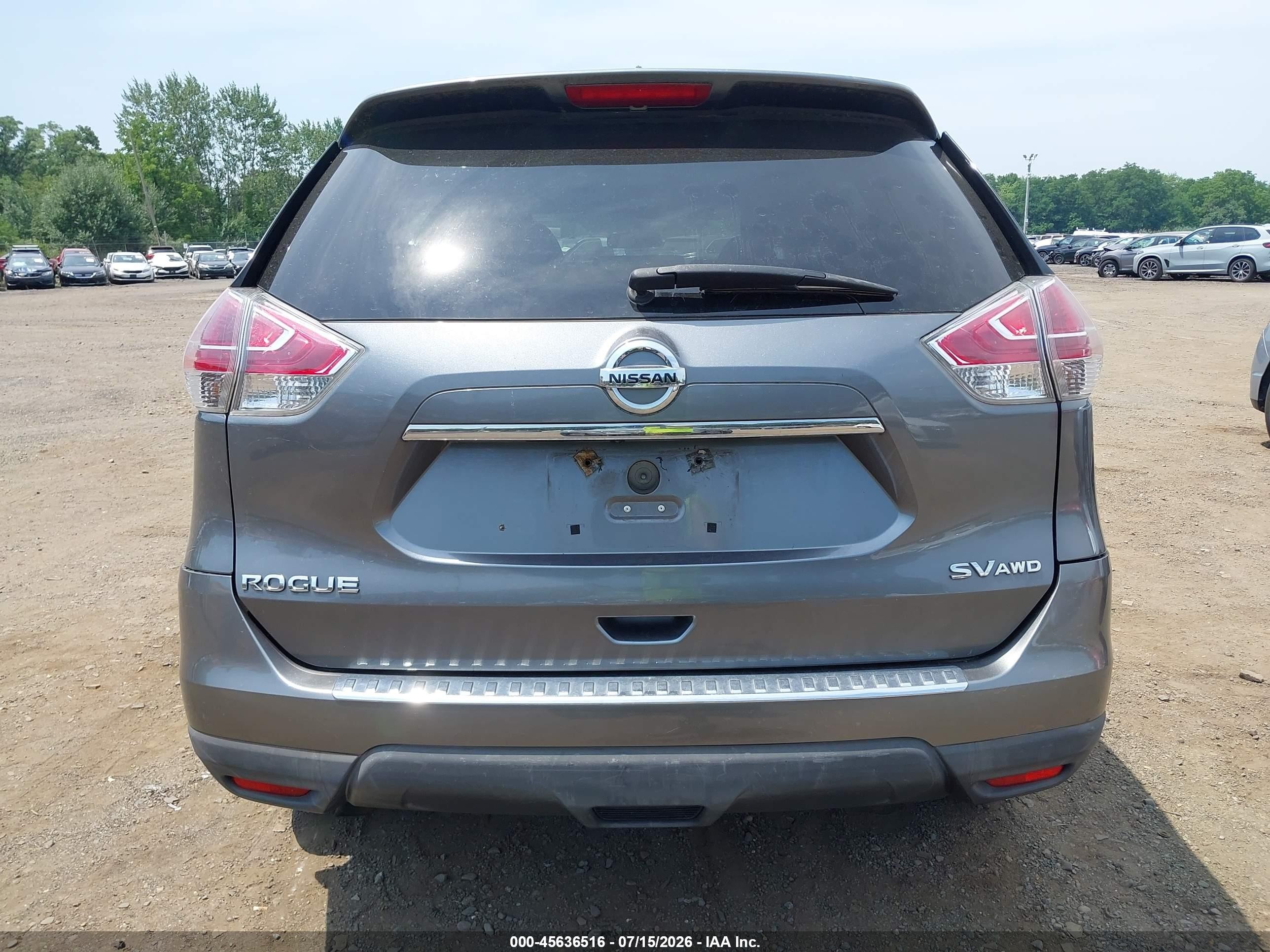 2015 Nissan Rogue Sv Gray vin: 5N1AT2MV6FC882159