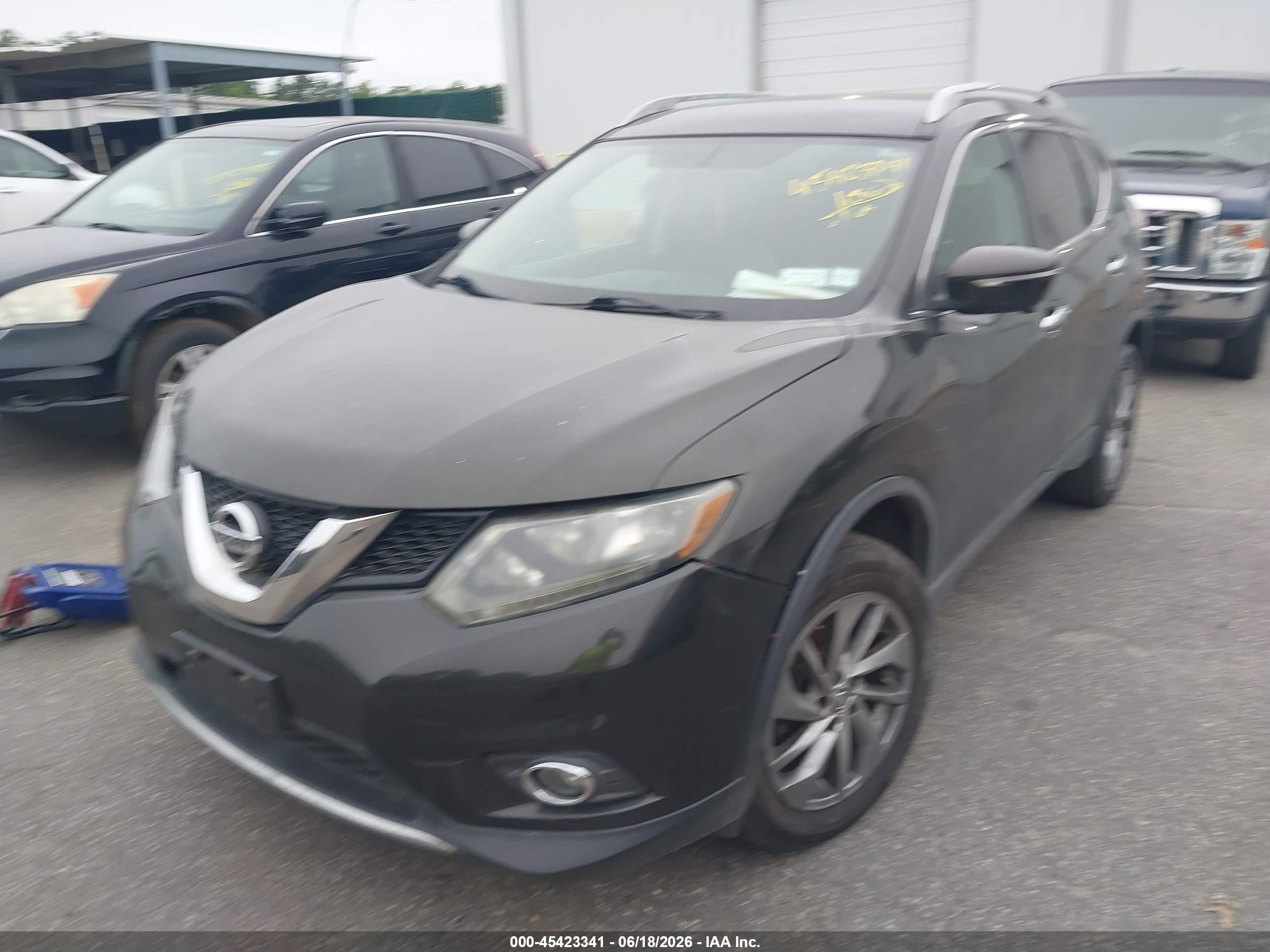 2015 Nissan Rogue Sl Black vin: 5N1AT2MV6FC911207